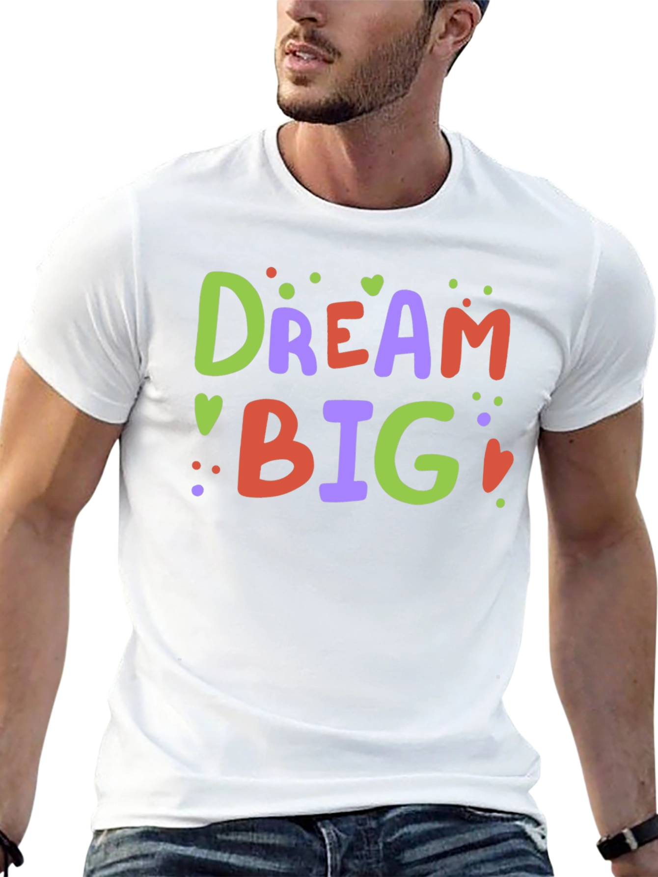 Black Dream Big Graphic Tee - Motivational T-Shirt view 13