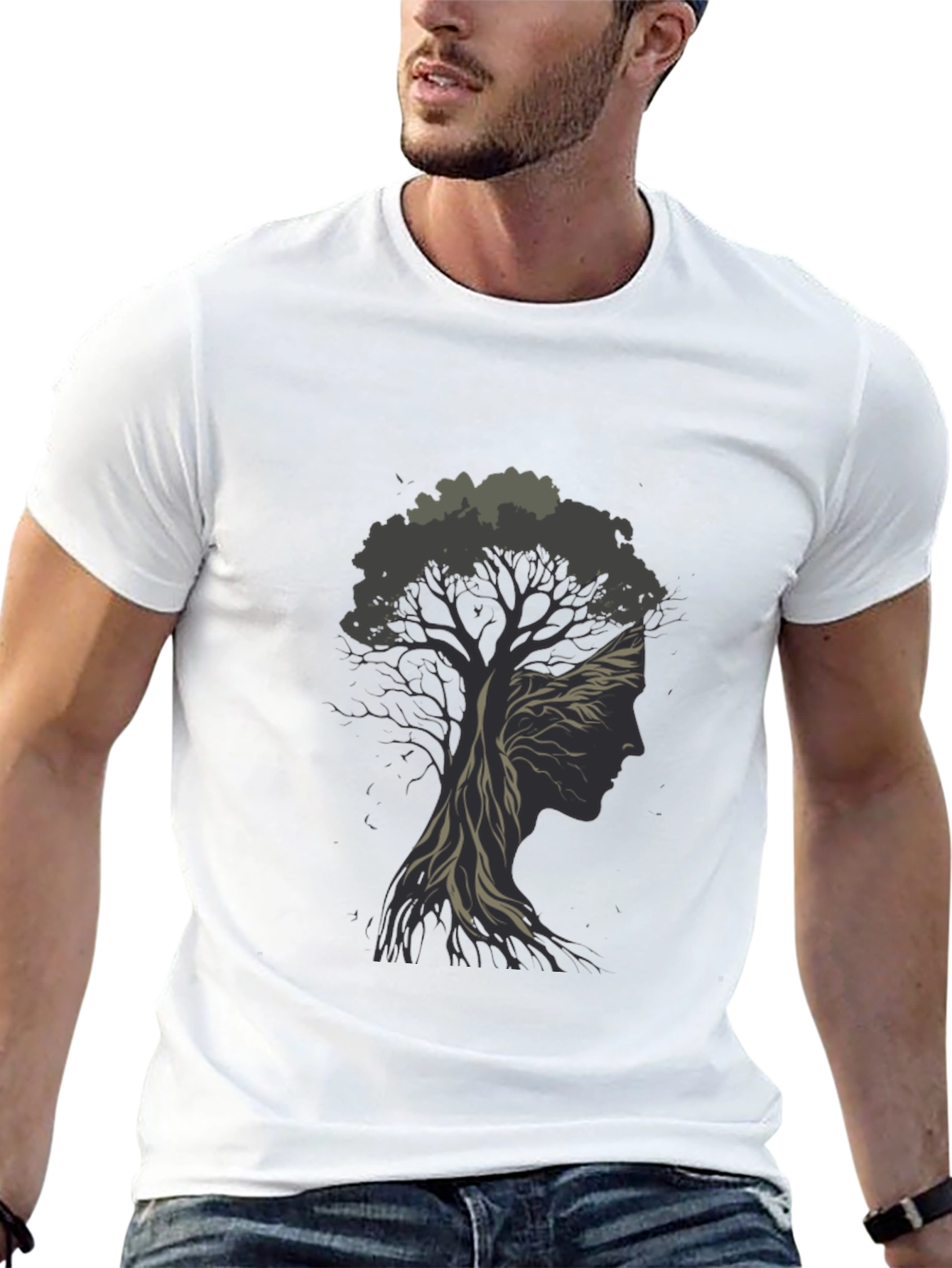 Black Nature's Silhouette Tee - Black Graphic T-Shirt view 13