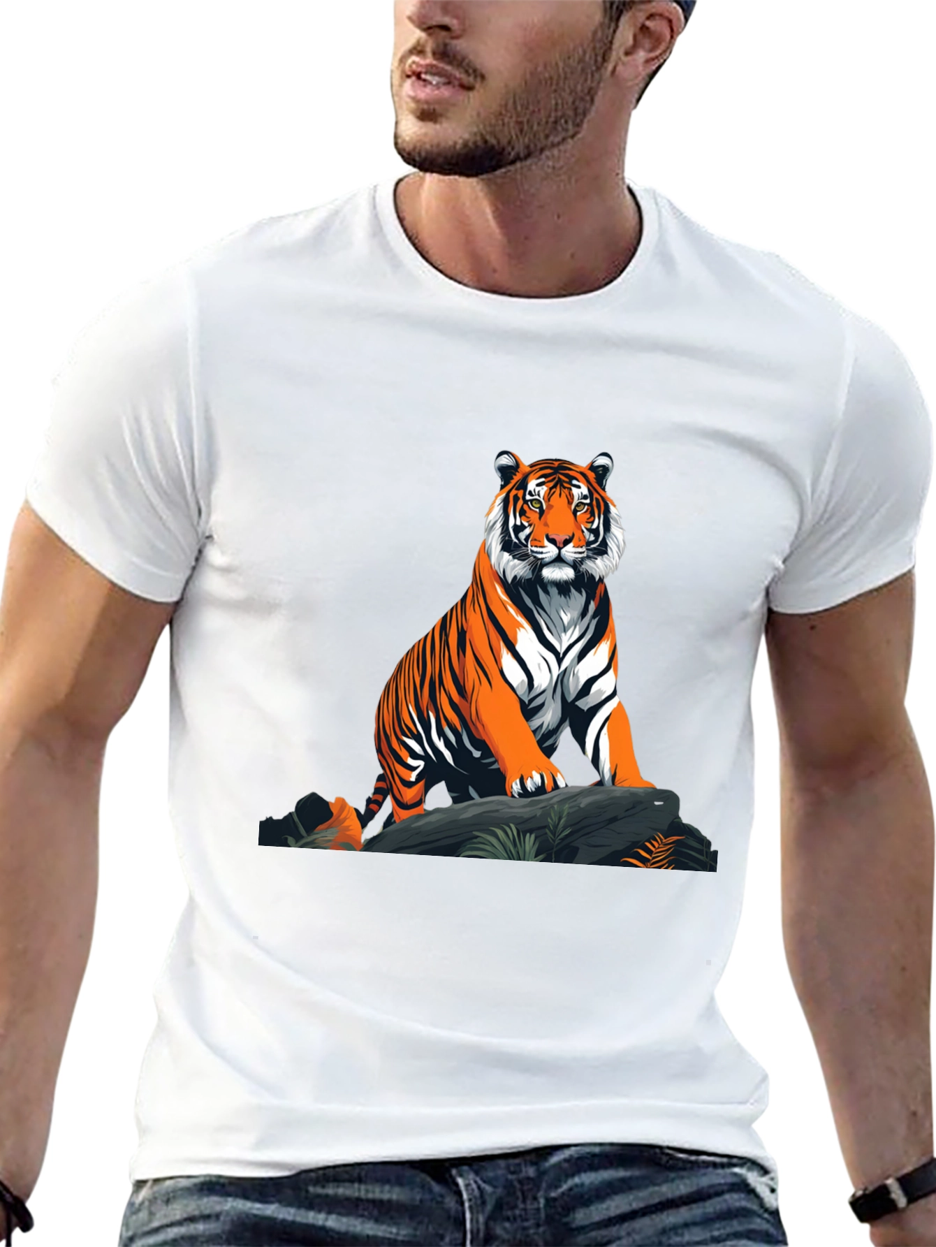 Black Tiger Graphic T-Shirt - Bold Animal Print Tee view 13