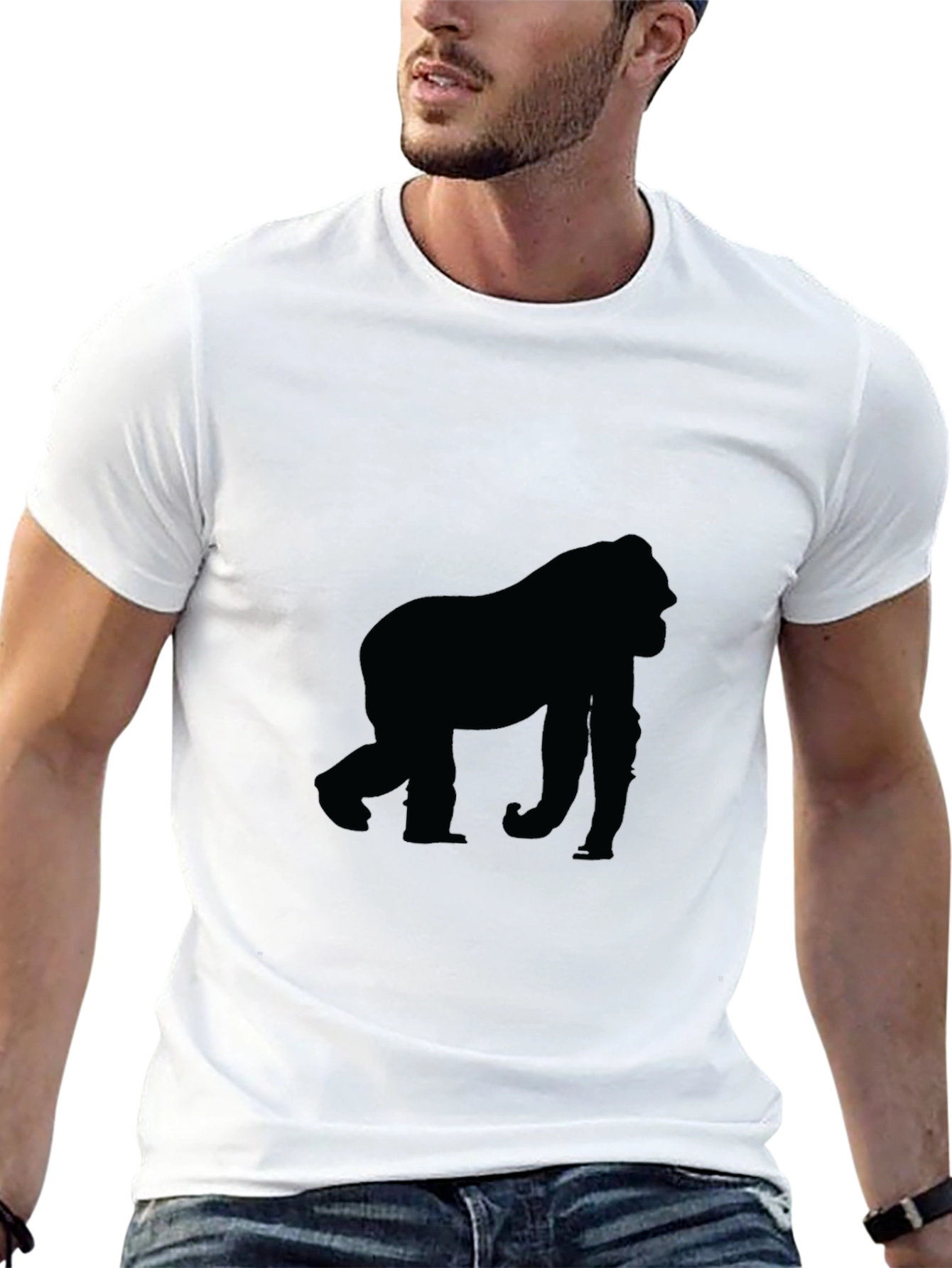 Black Black Gorilla Silhouette T-Shirt view 13