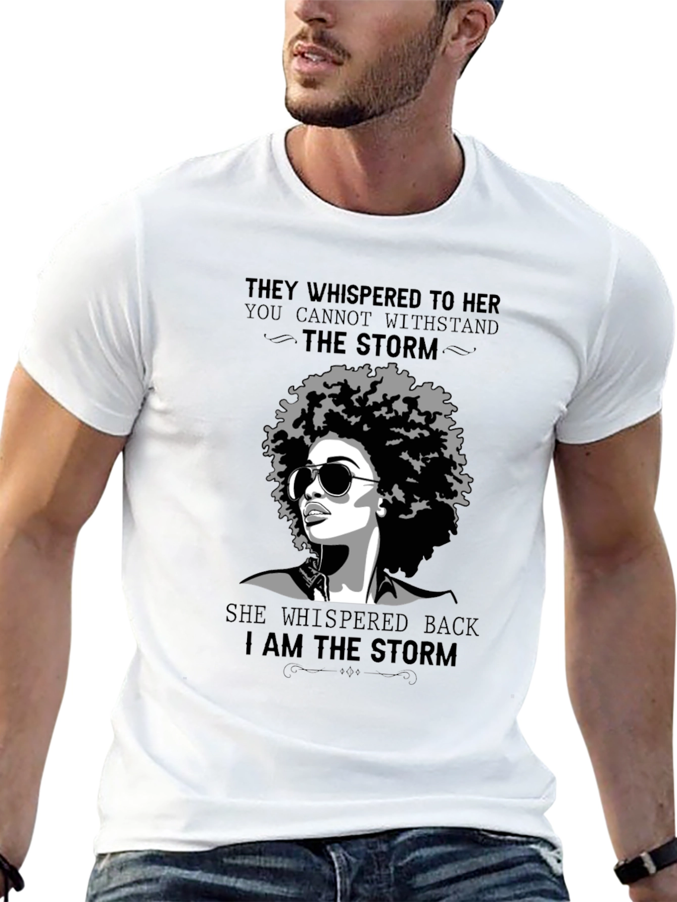 Black I Am The Storm Graphic T-Shirt - Empowering Women's Tee view 13