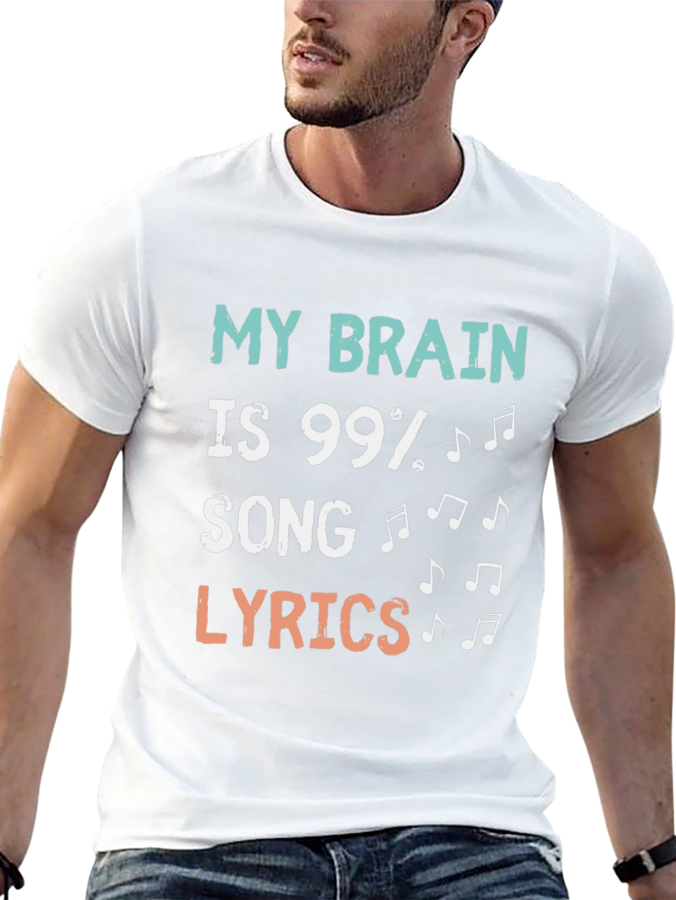 Black My Brain is 99% Song Lyrics Graphic T-Shirt view 13