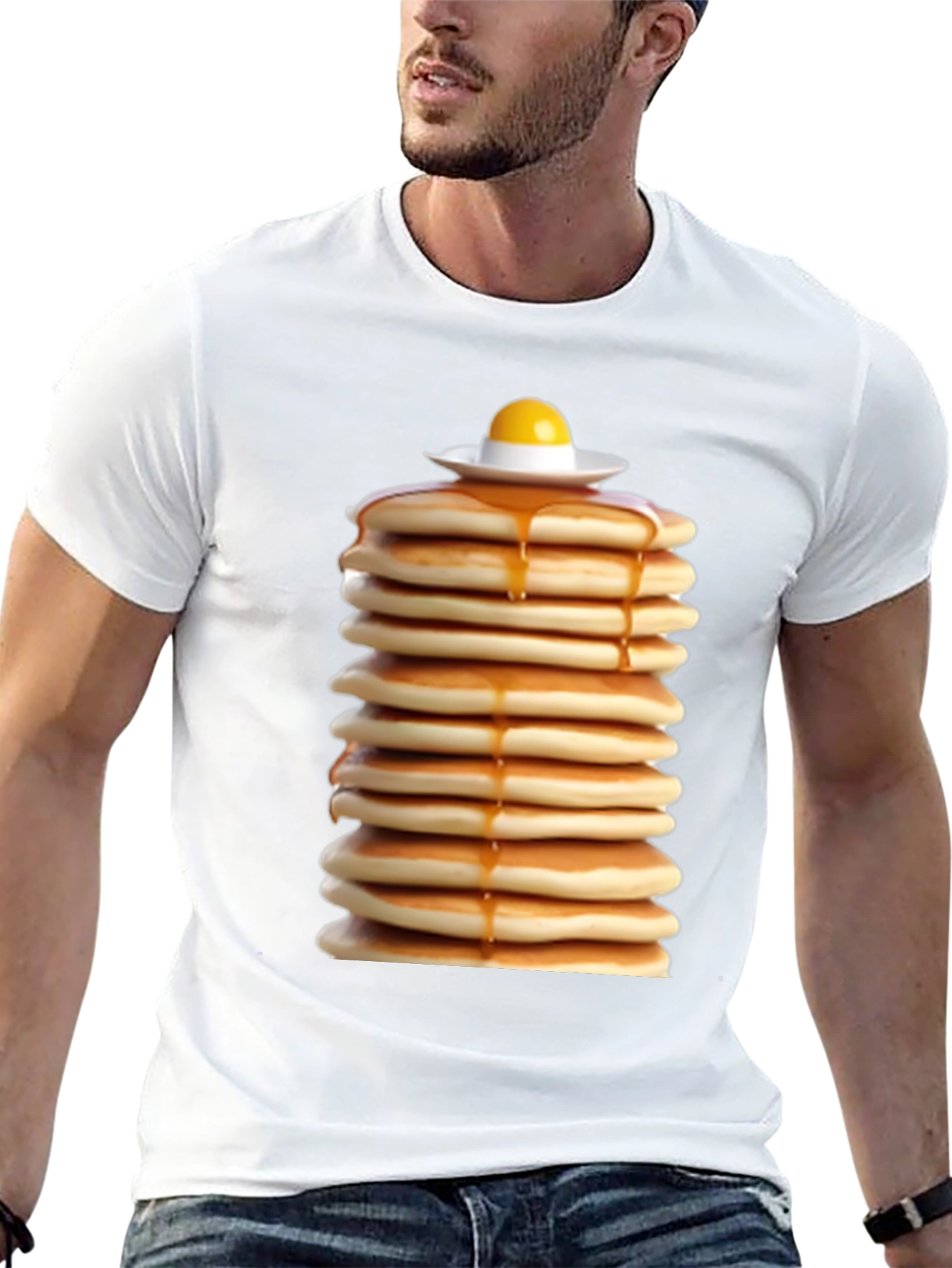 Pancake Stack Tee - Breakfast Food T-Shirt - 13