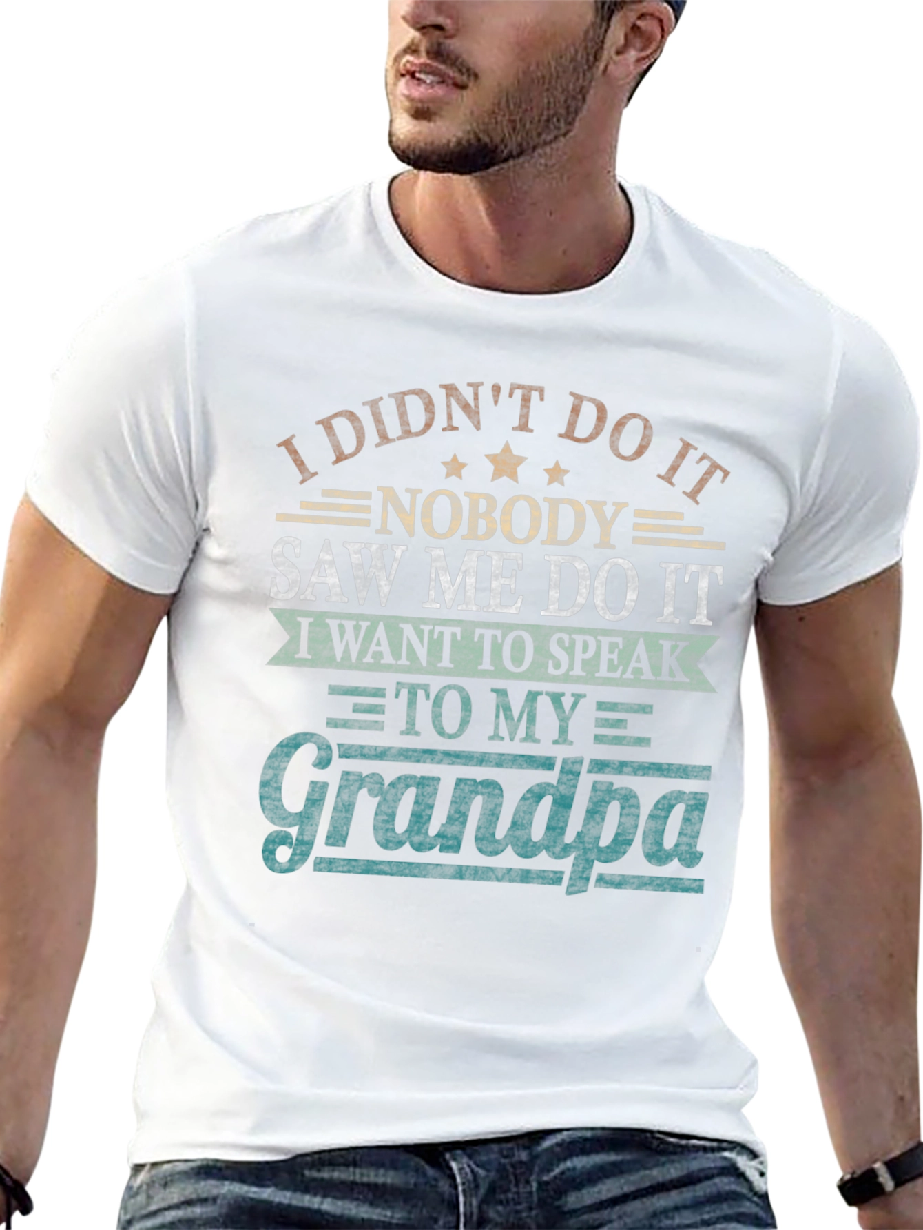 Black I Didn't Do It Grandpa T-Shirt view 13