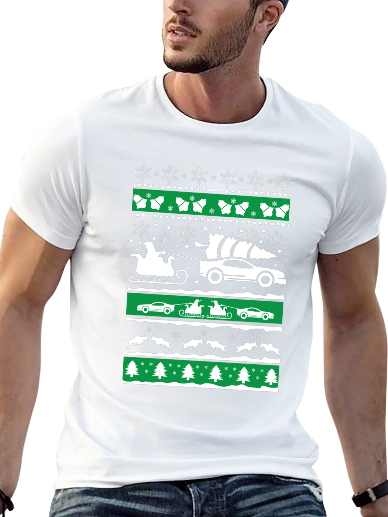 Festive Car Christmas T-Shirt - 13