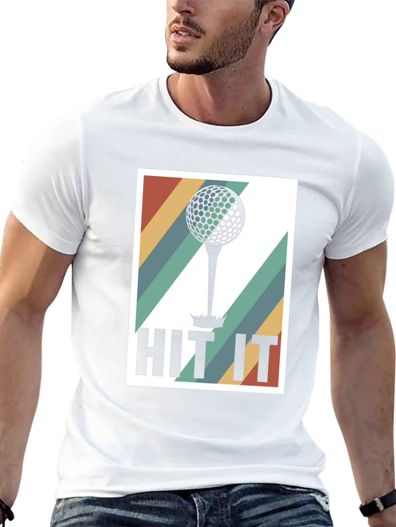 Black Retro Golf Hit It T-Shirt view 13