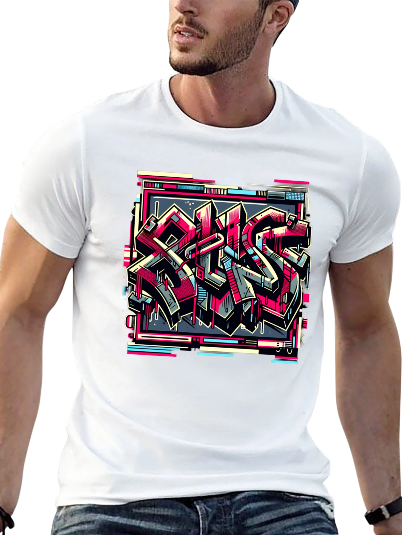 Black Urban Graffiti Graphic Tee - Street Style Black T-Shirt view 13