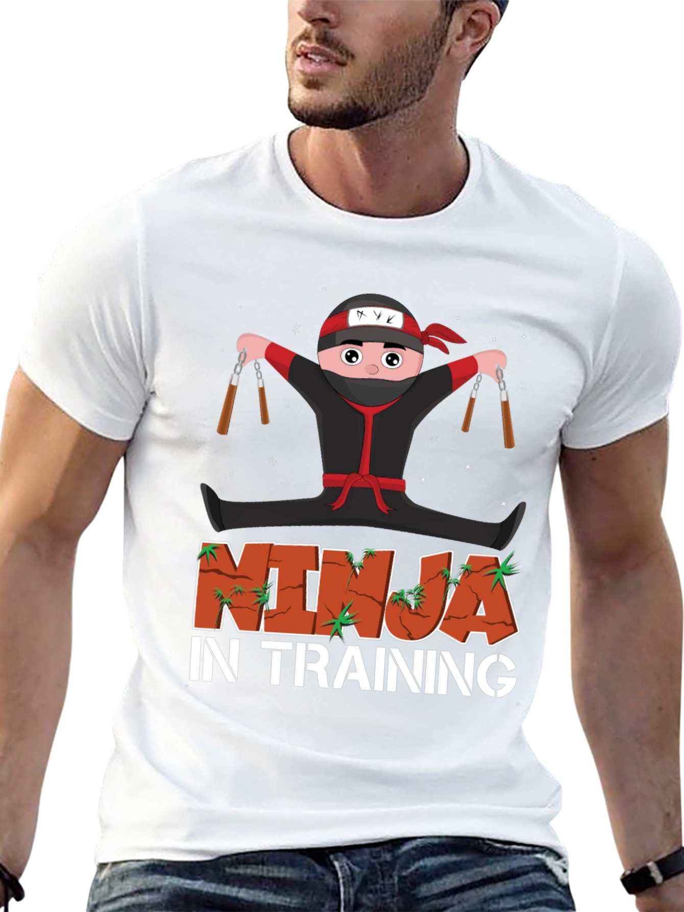 Black Ninja in Training Graphic Tee view 13