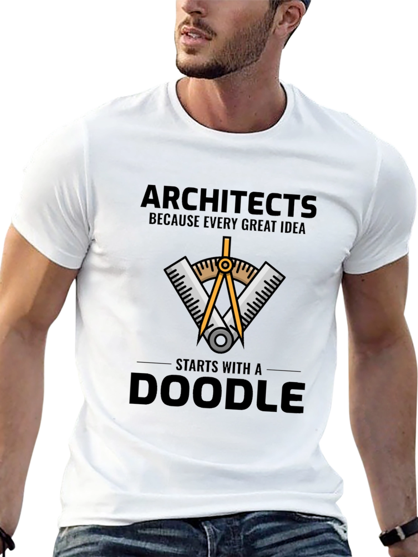Black Architects Doodle Graphic T-Shirt view 13