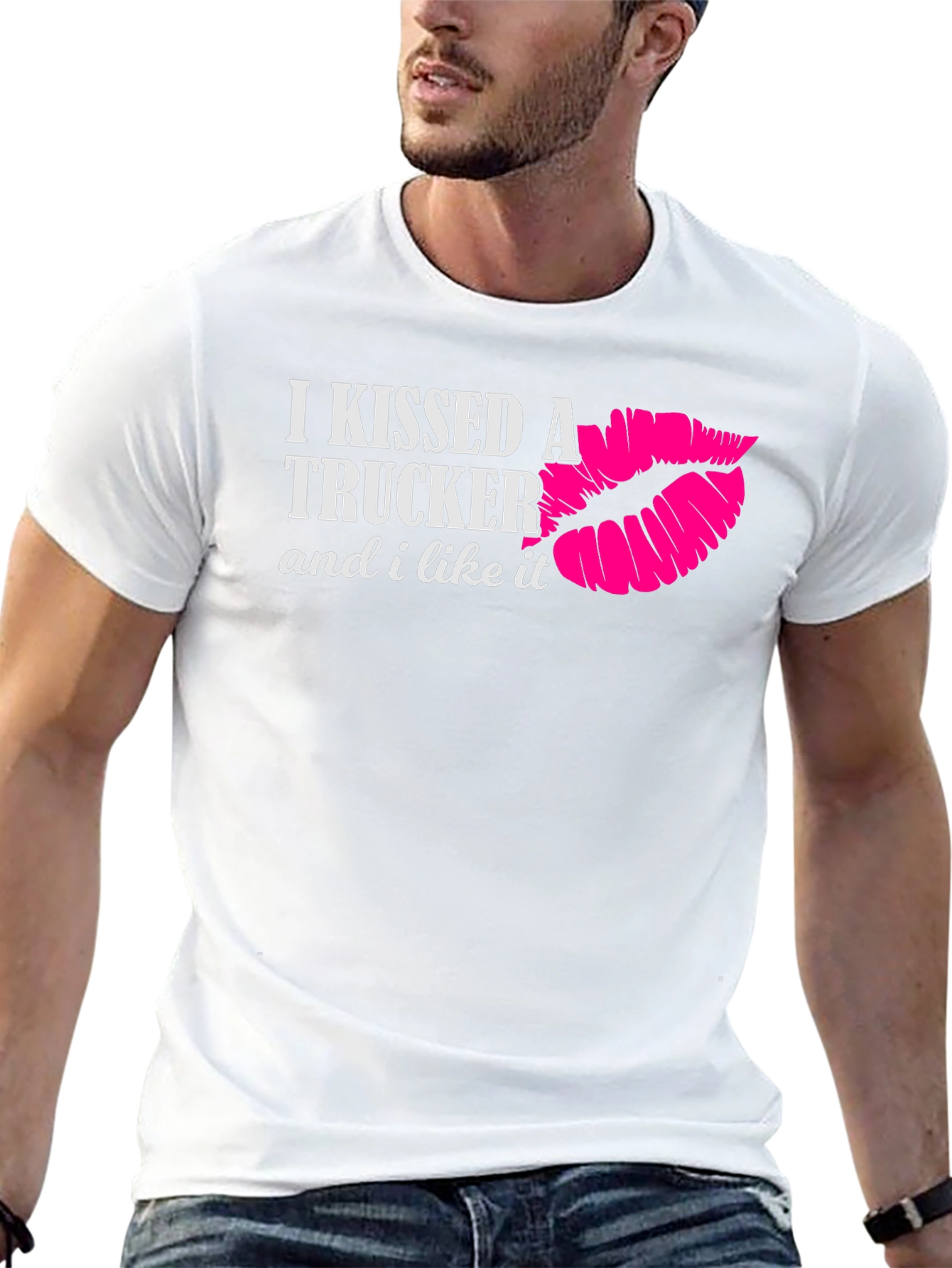 Black I Kissed a Trucker T-Shirt view 13