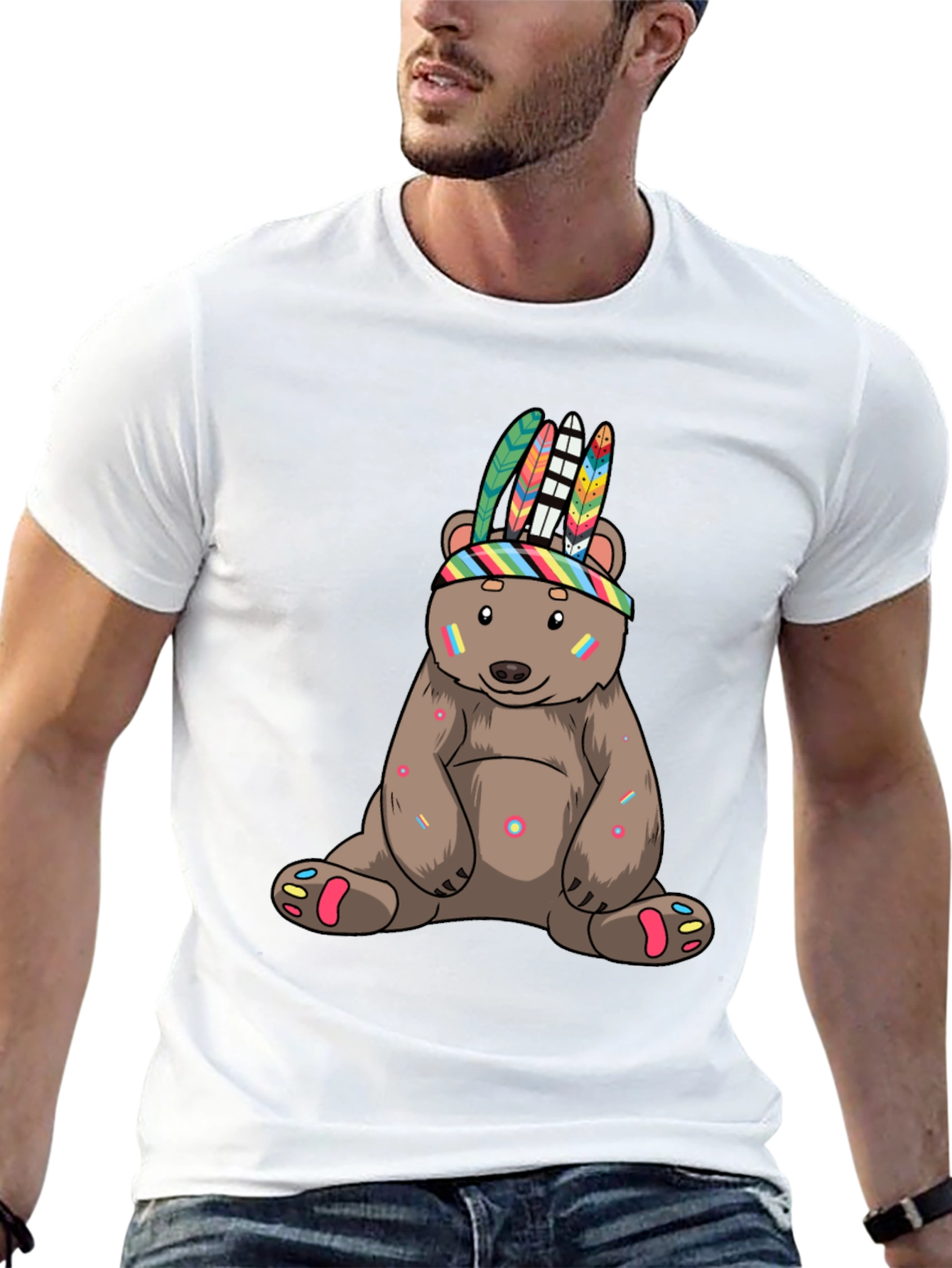 Black Cool Bear T-Shirt - Fun, Colorful Design view 13