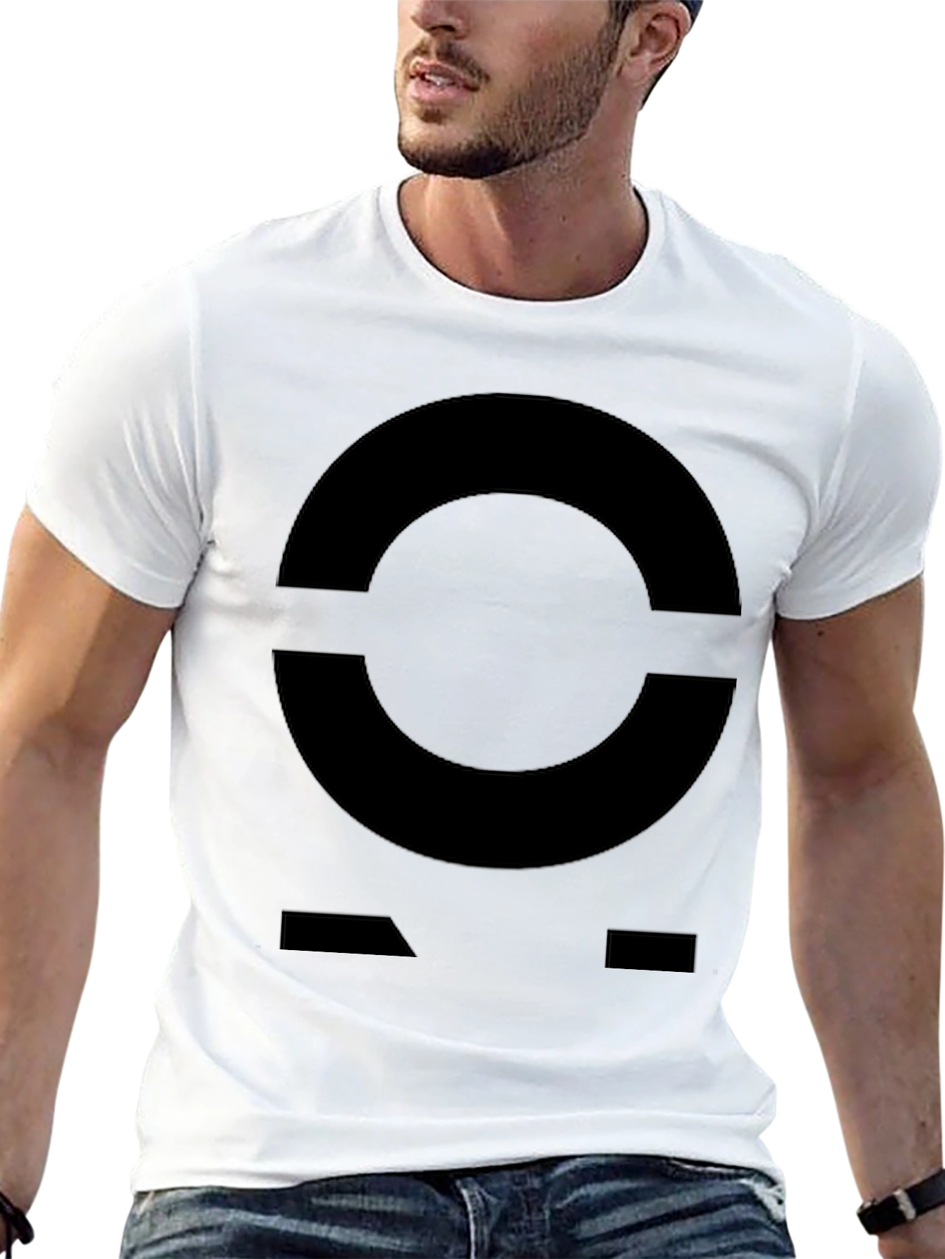 Black Abstract Graphic Print T-Shirt - Modern Black Tee view 13