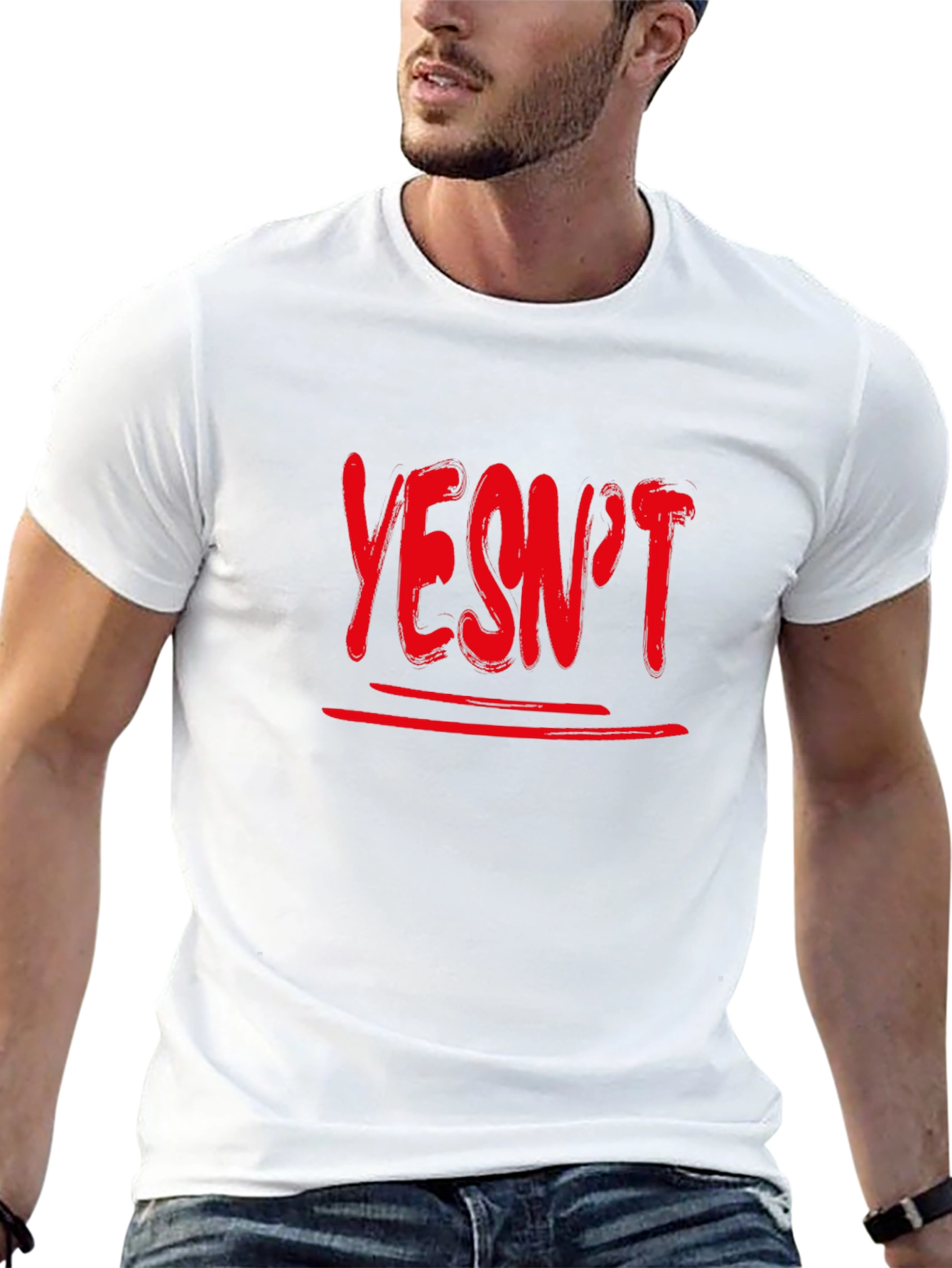 Black Yesn't Graphic Tee - Unisex Soft Cotton T-Shirt view 13