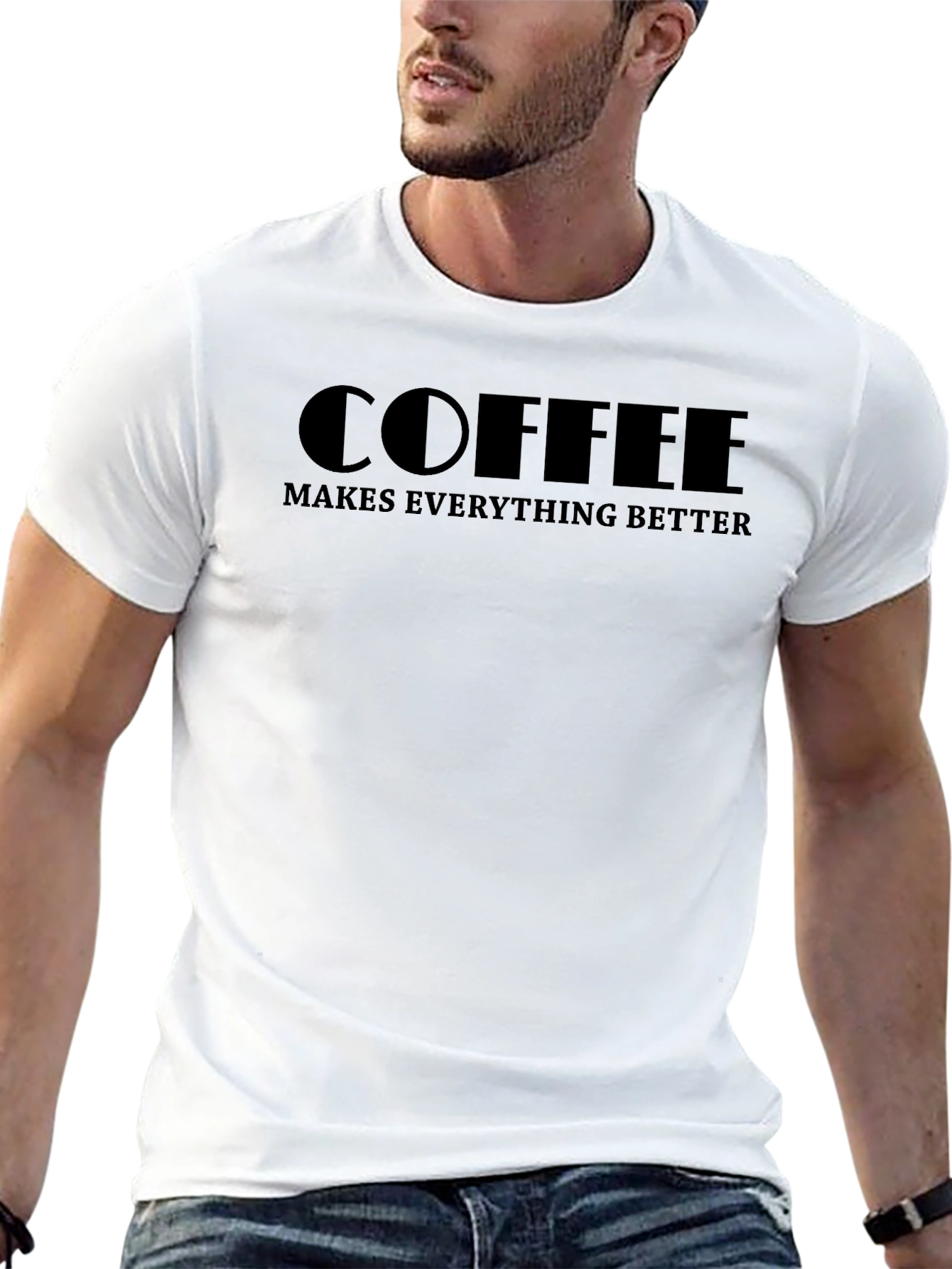 Black Coffee Makes Everything Better - Black T-Shirt view 13
