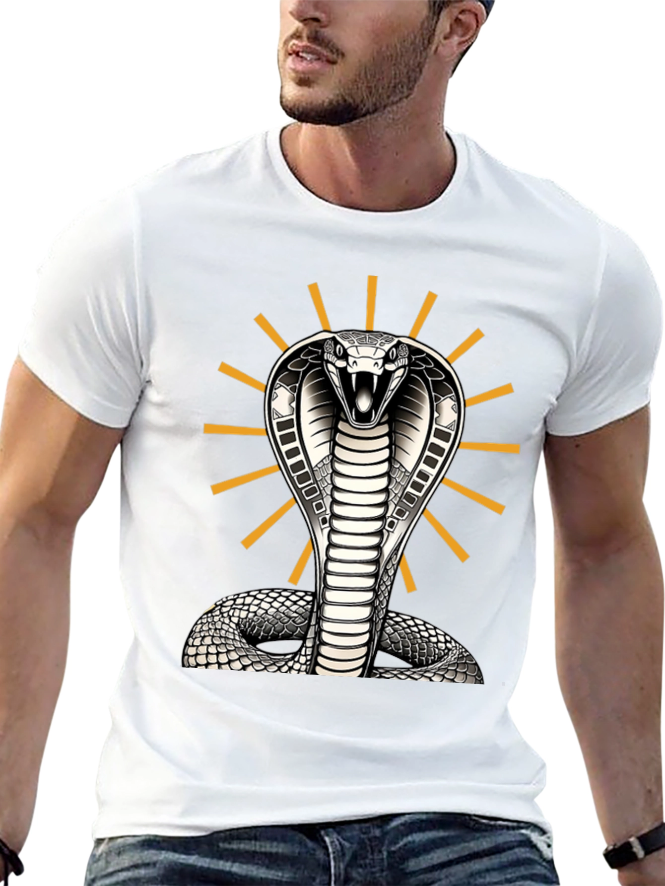 Black Cobra Snake Graphic Tee - Striking Design, Comfortable Fit view 13