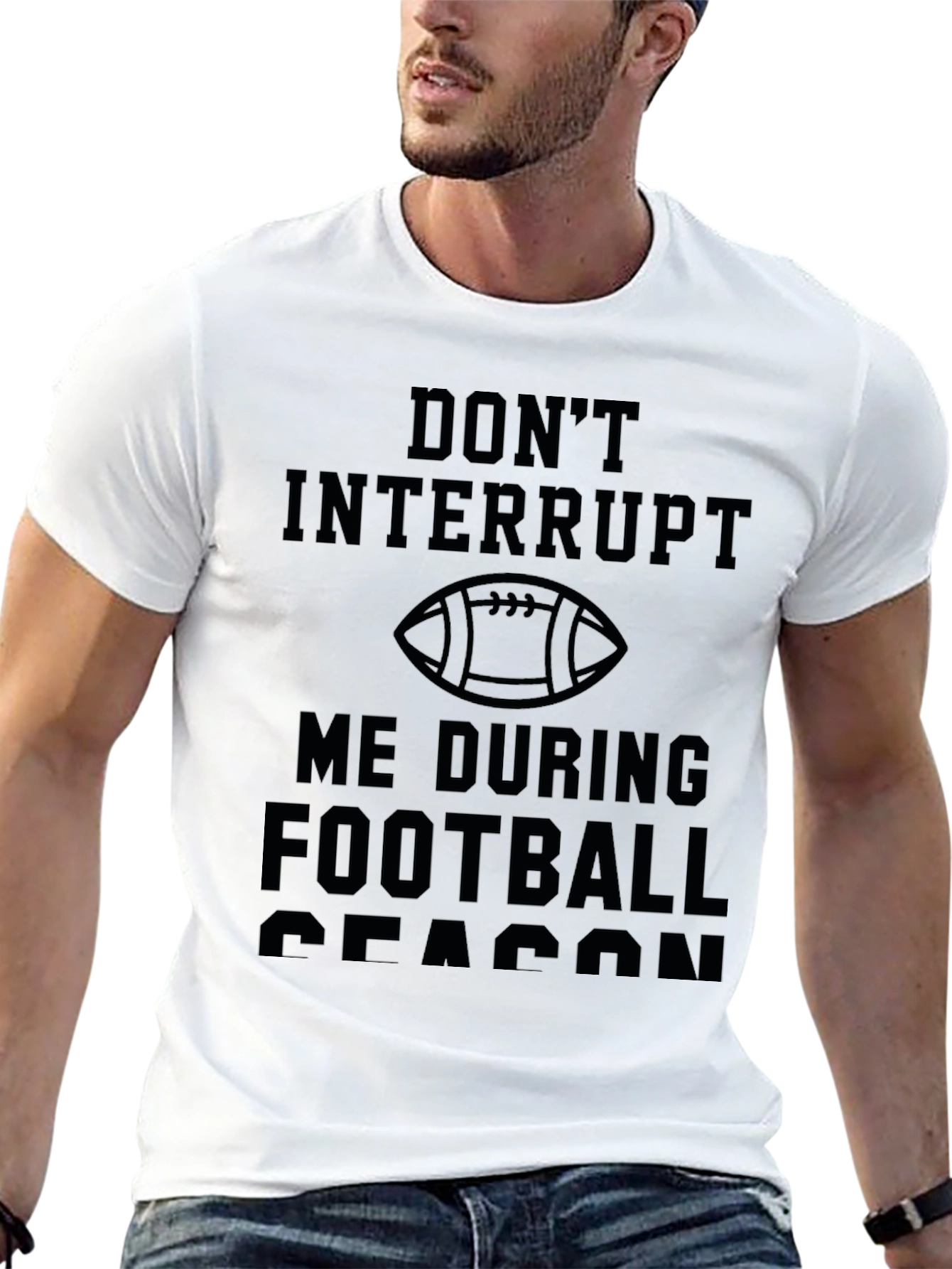 Black Don't Interrupt Football Season T-Shirt view 13