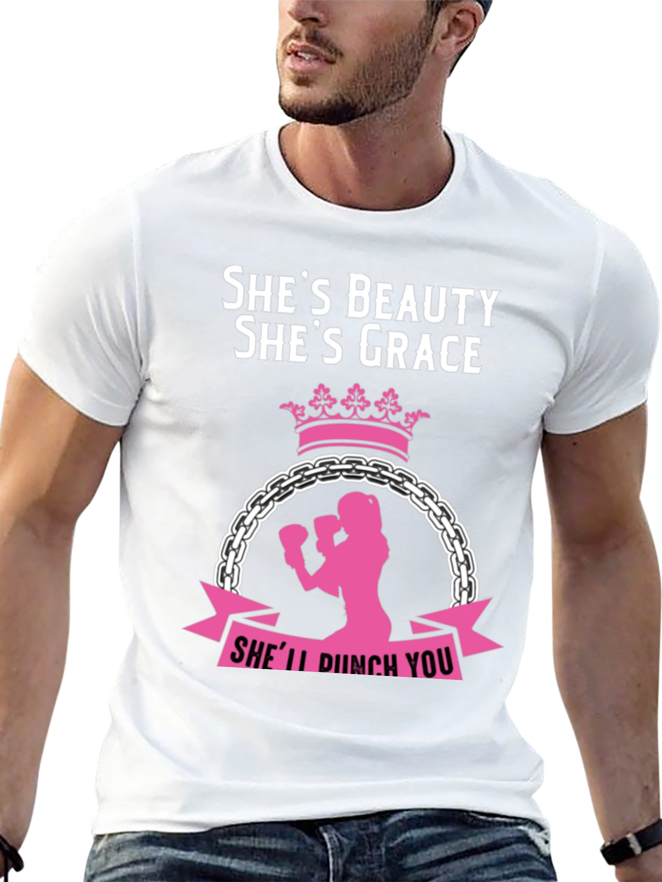 Black She's Beauty She's Grace Women's Boxing T-Shirt view 13
