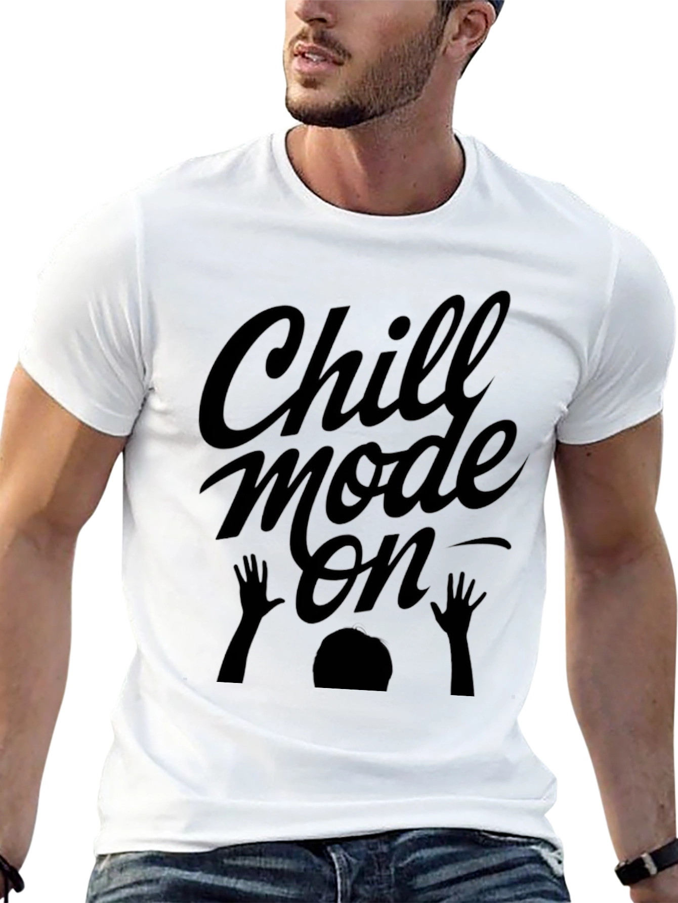 Black Chill Mode On Black Graphic T-Shirt view 13