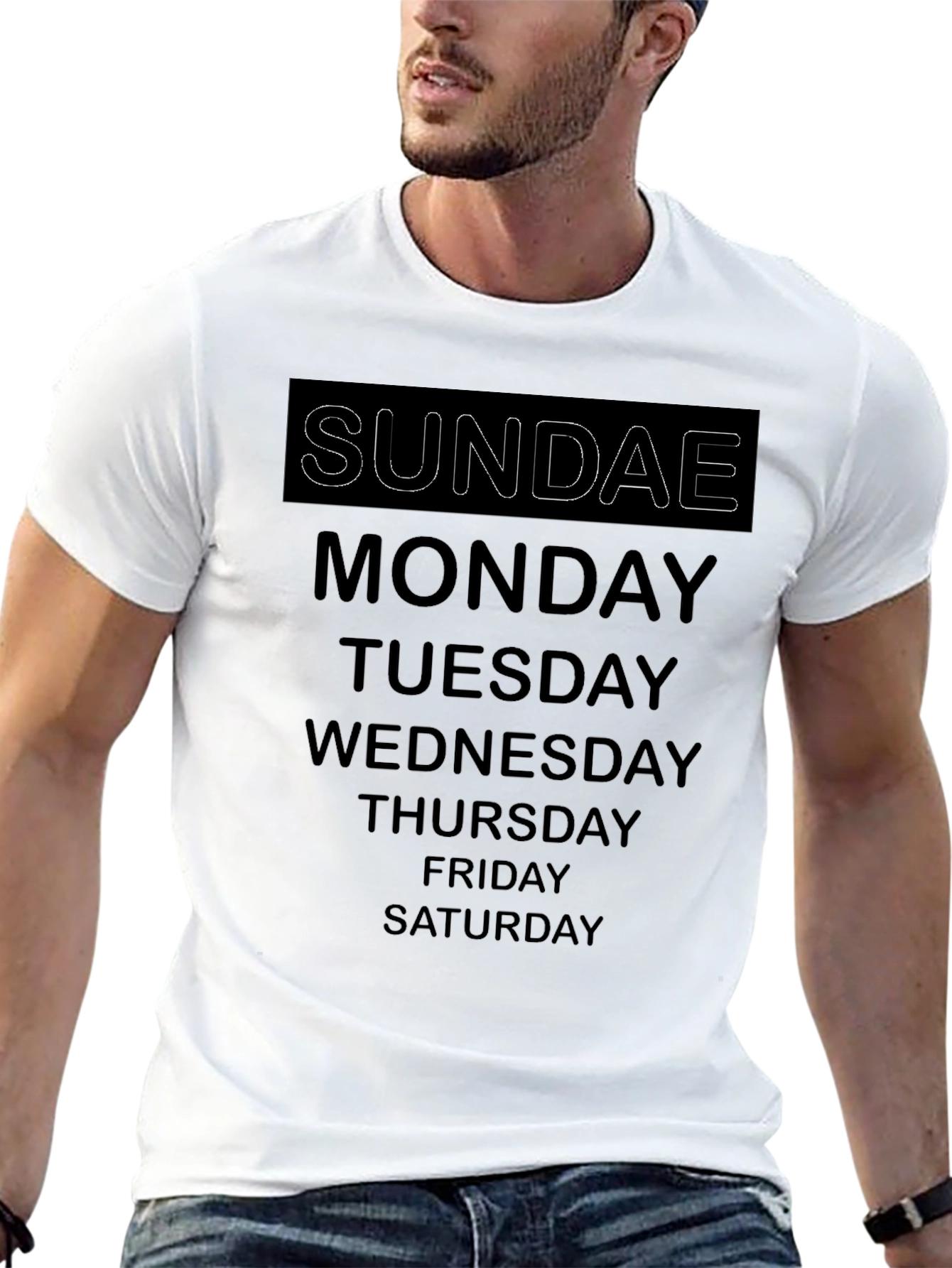 Black Days of the Week Black T-Shirt view 13