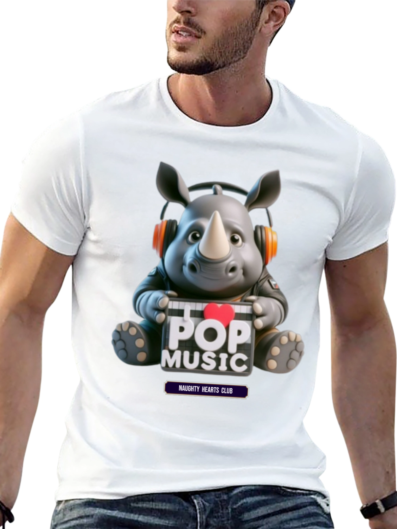 Black Pop Music Rhino Tee view 13