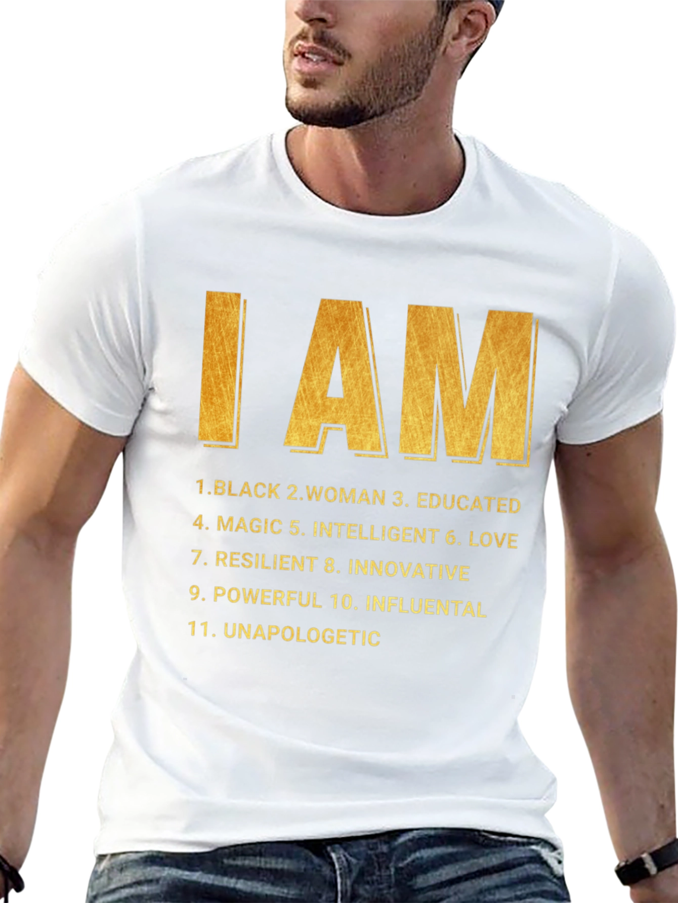 Black I AM Black Woman T-Shirt view 13