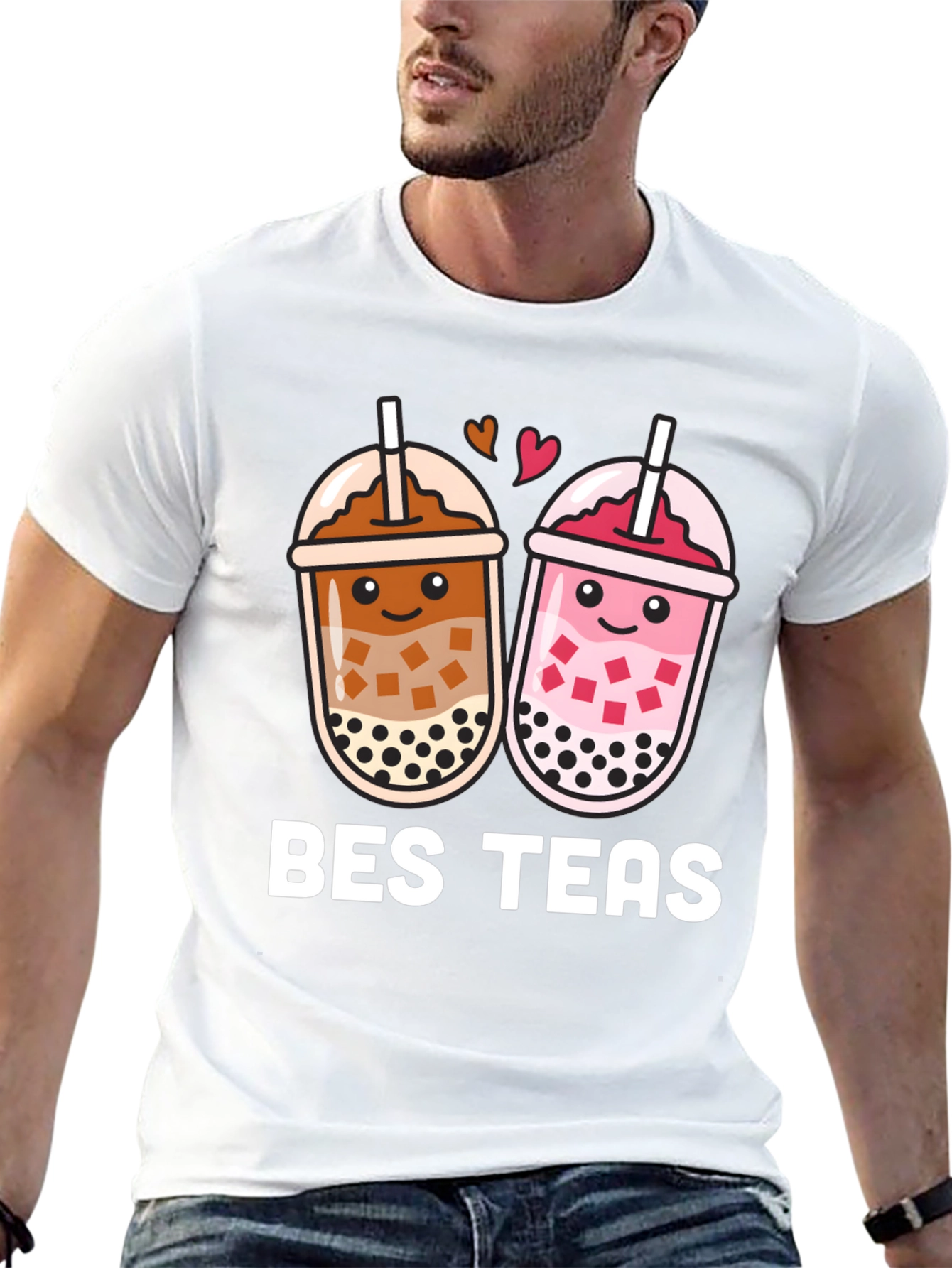 Black Bes Teas Black T-Shirt - Boba Tea Design view 13