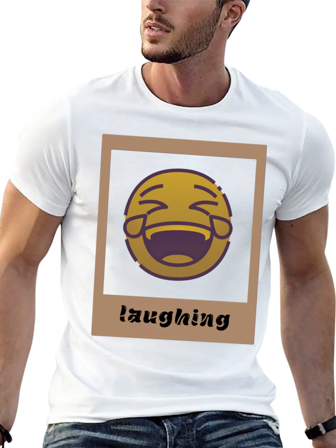 Black Laughing Emoji T-Shirt: Funny Graphic Tee for Casual Wear view 13