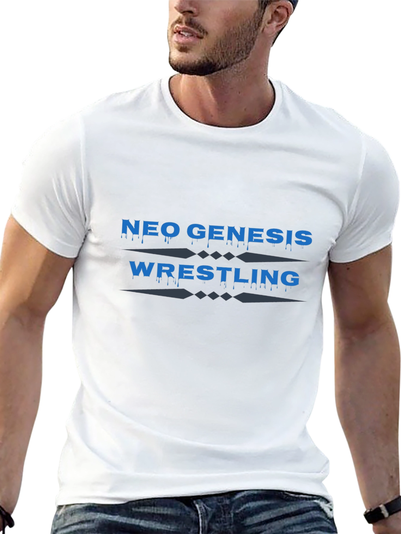 Black Neo Genesis Wrestling Black T-Shirt view 13