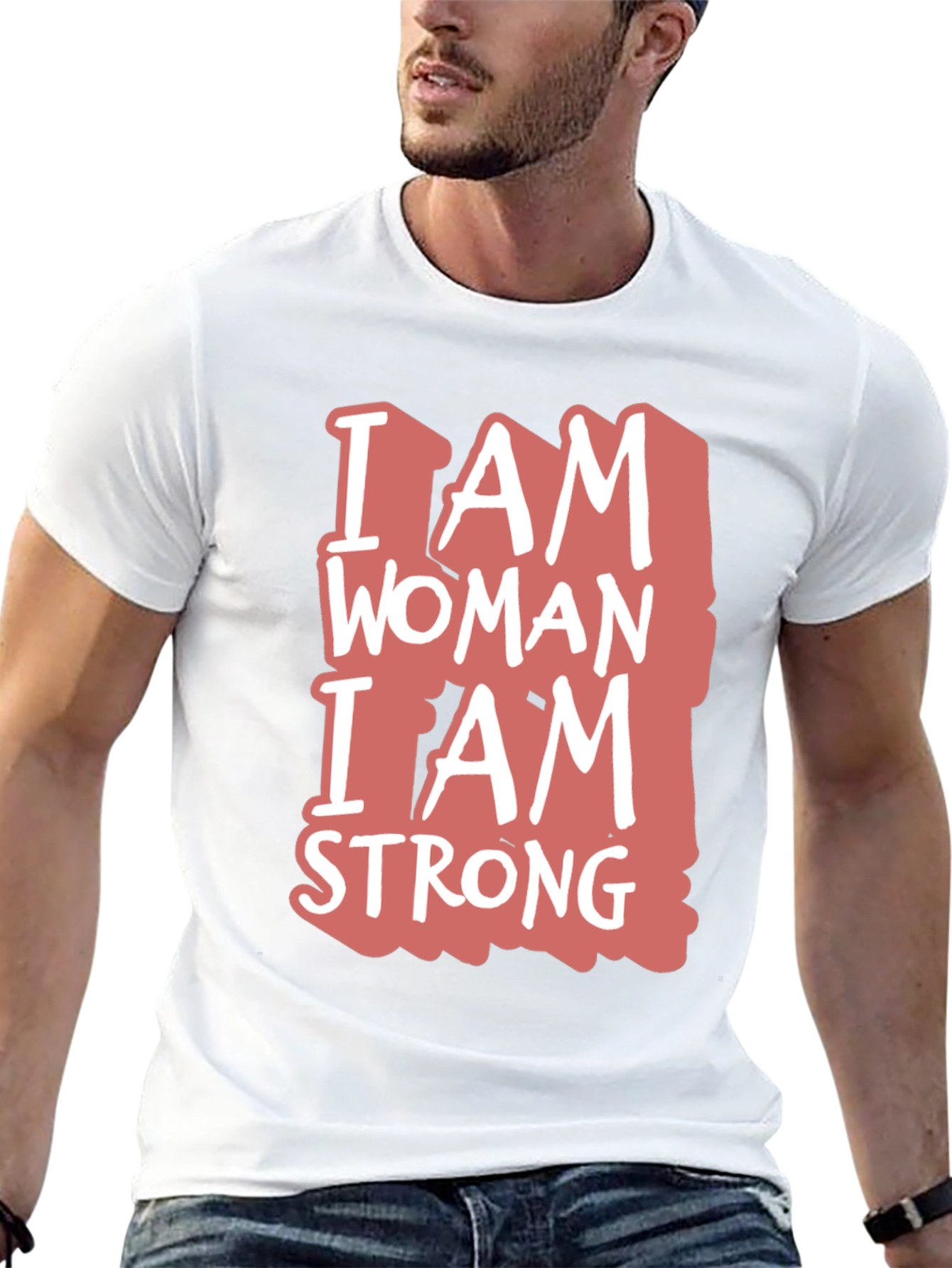 Black I Am Woman I Am Strong Graphic Tee - Black Cotton Blend view 13