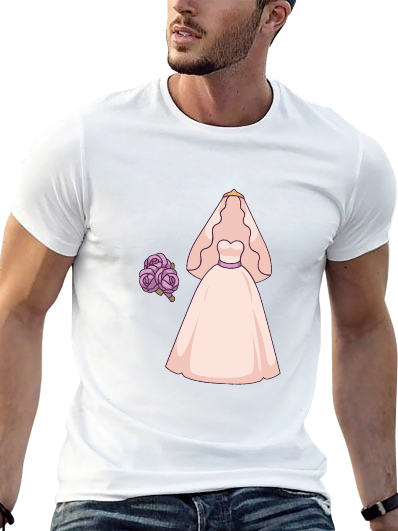 Bride to Be T-Shirt - Wedding Dress & Flowers - 13