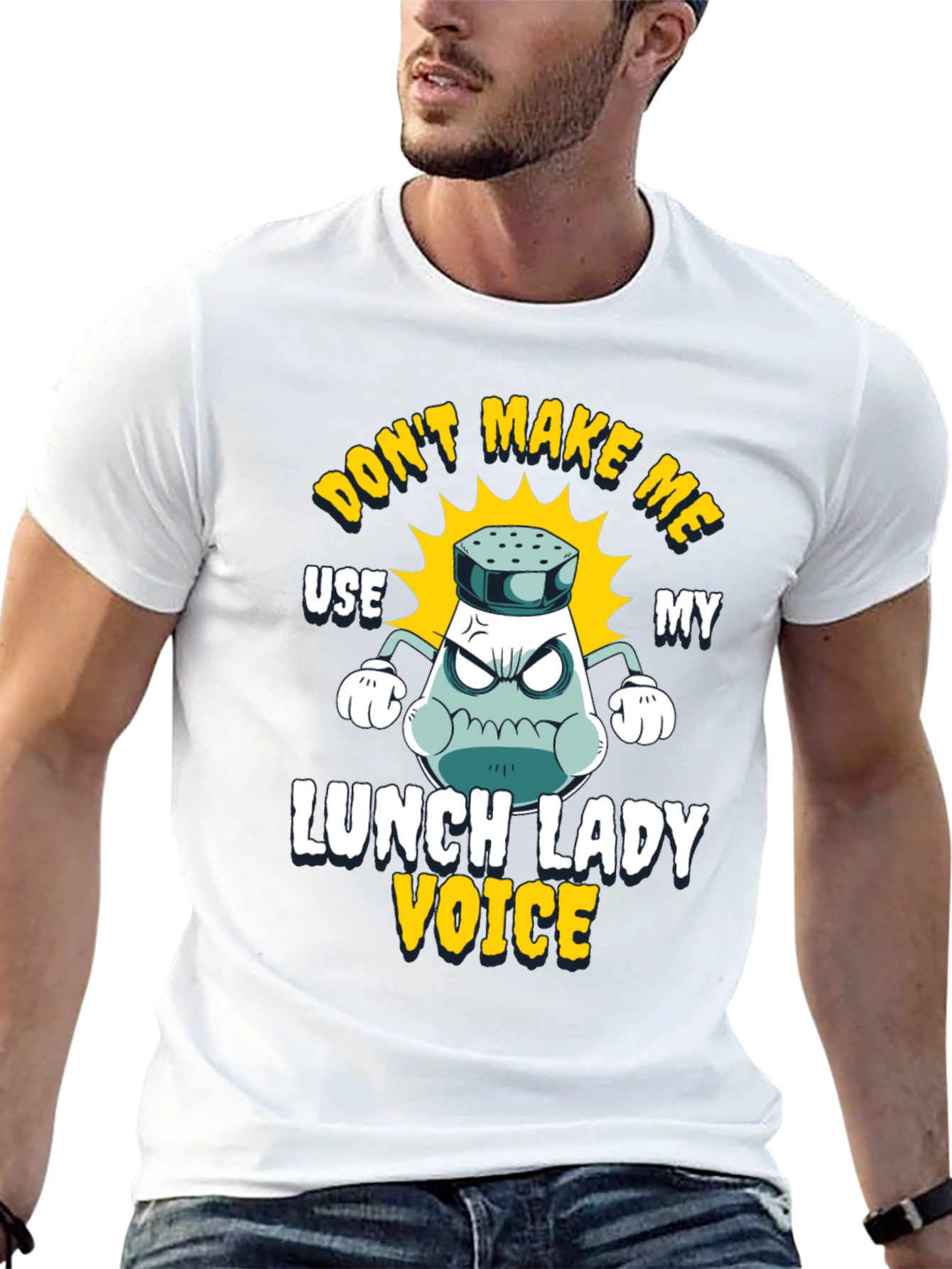 Black Don't Make Me Use My Lunch Lady Voice T-Shirt view 13