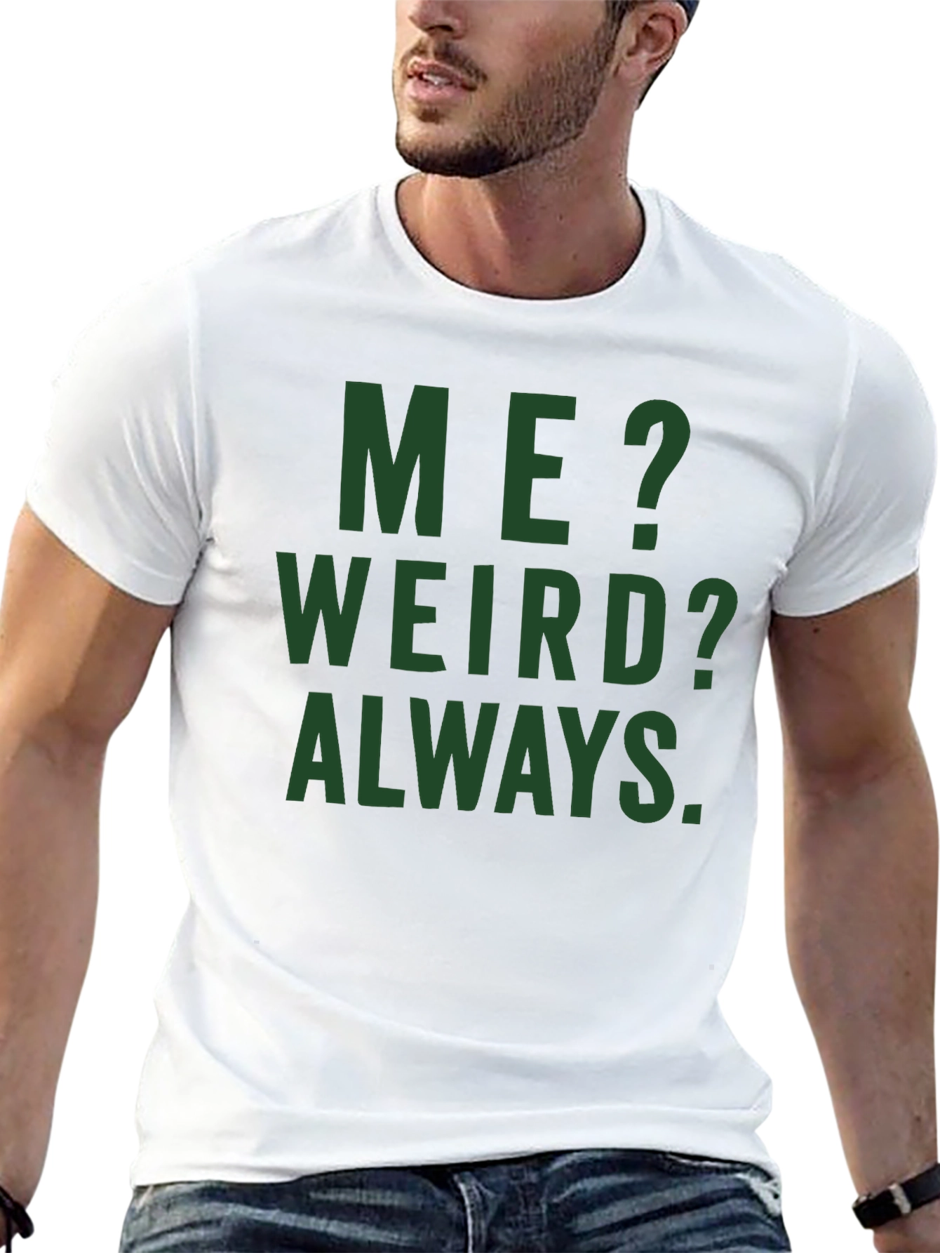 Black Me? Weird? Always. Graphic Tee - Black Cotton T-Shirt view 13