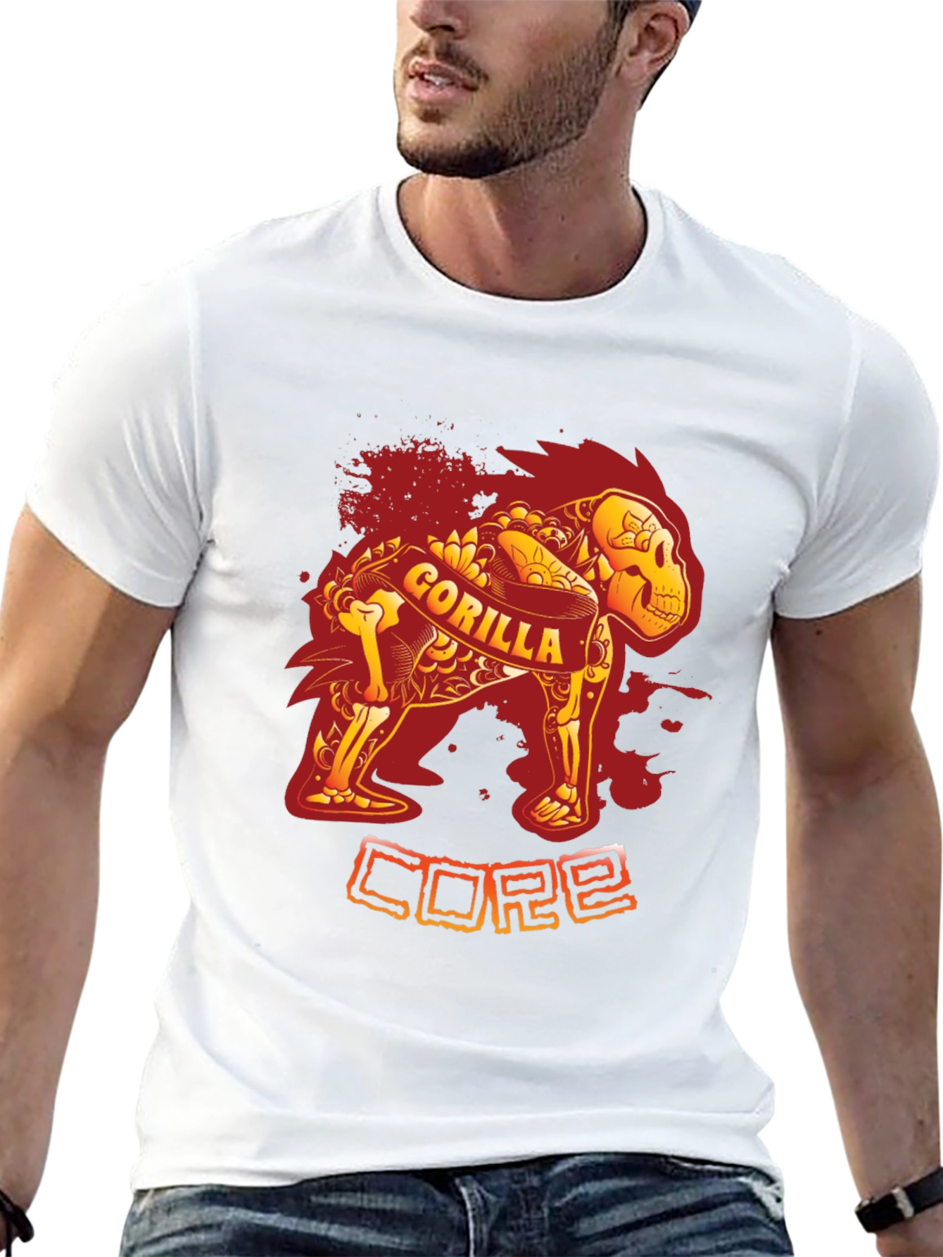 Black Gorilla Core Black T-Shirt - Unique Design view 13