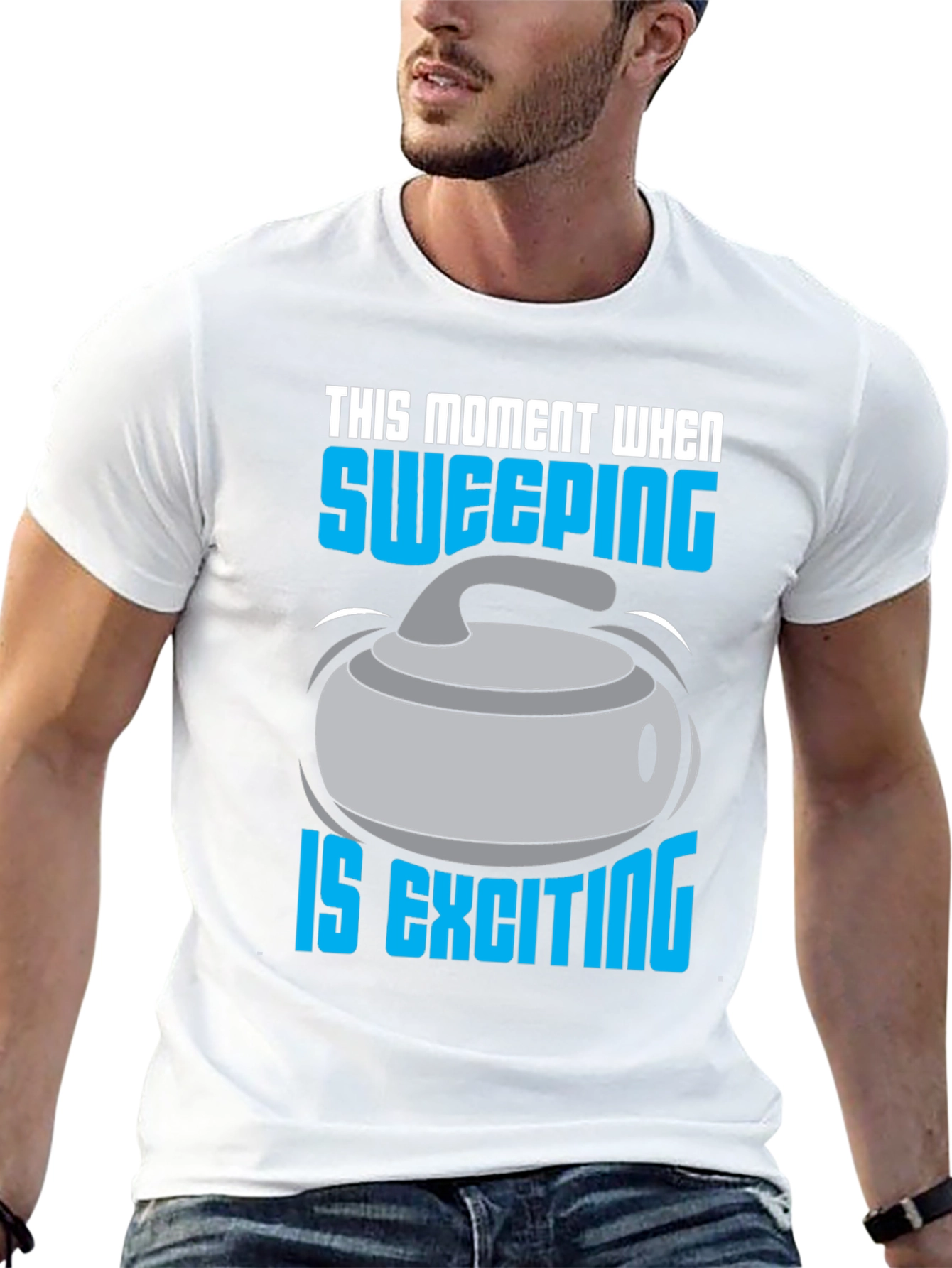 Black Sweeping is Exciting T-Shirt - Curling Fan Apparel view 13