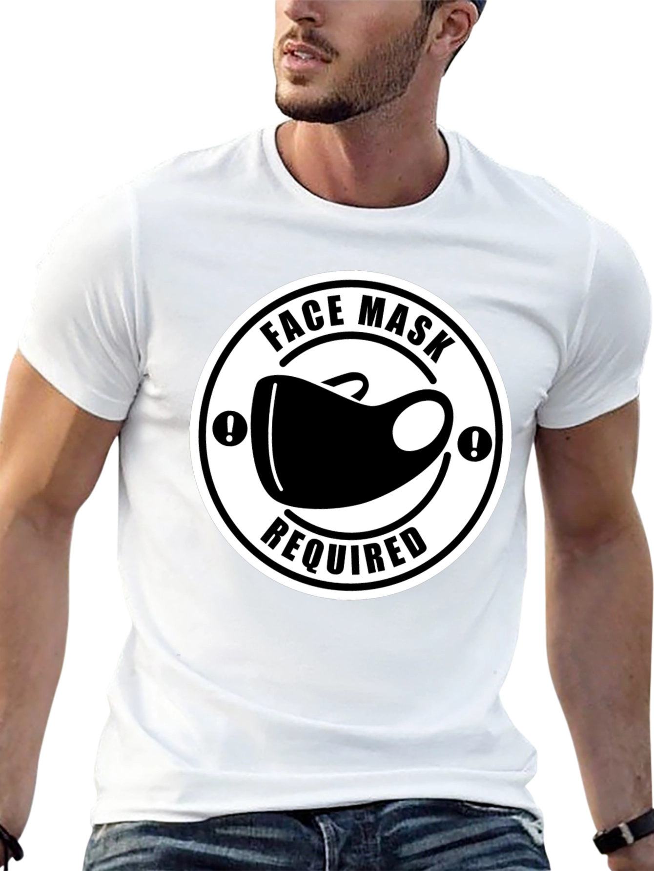 Black Face Mask Required T-Shirt - Black Novelty Tee view 13
