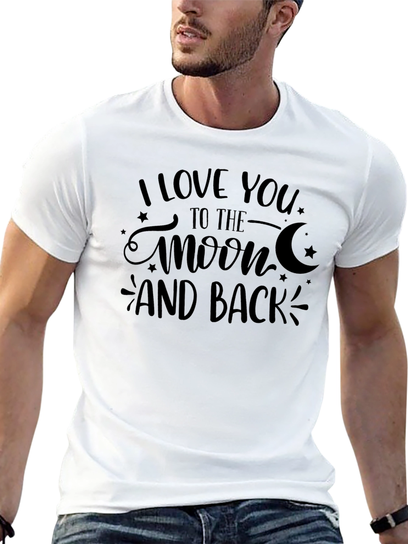 Black I Love You To The Moon And Back Graphic Tee view 13