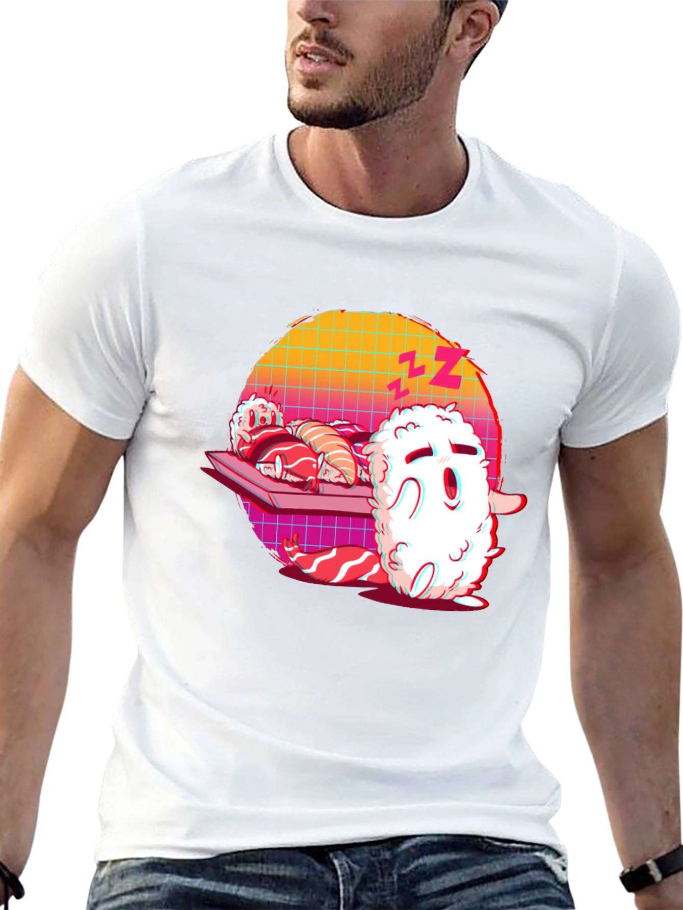 Black Sushi Nap T-Shirt - Unique Kawaii Style view 13