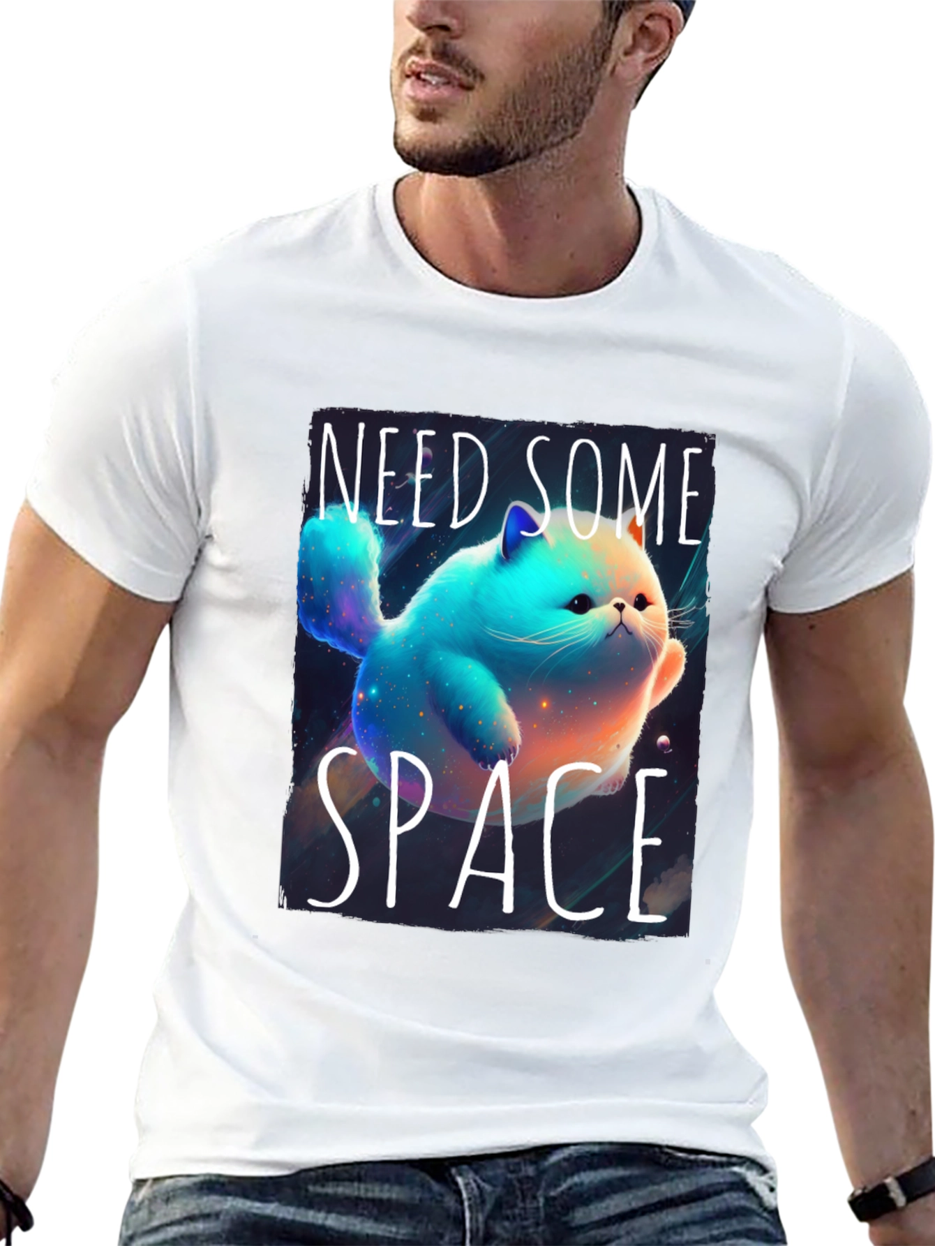Black Need Some Space T-Shirt Cat Lover view 13