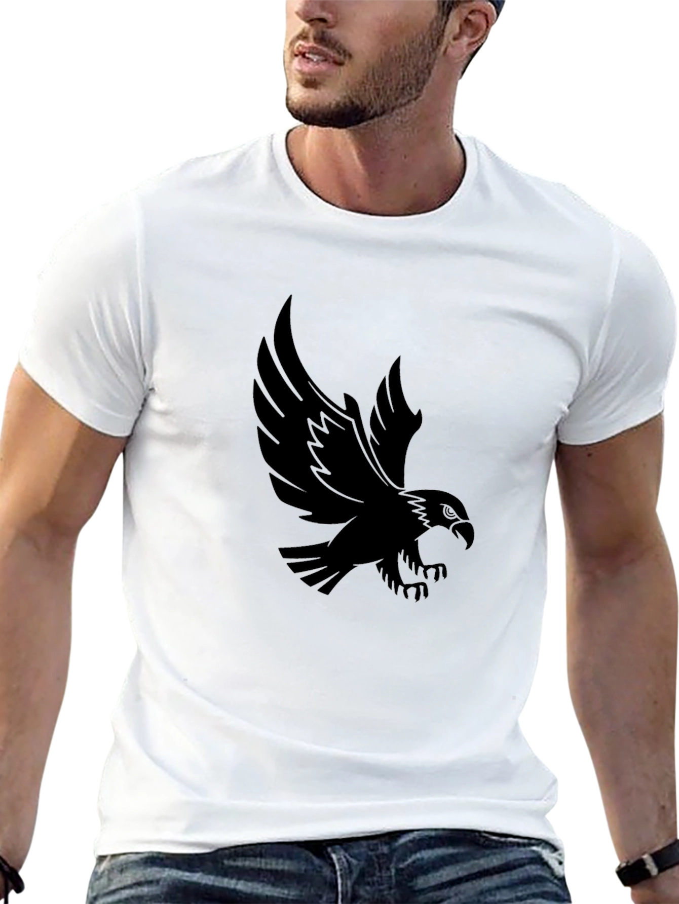 Black Black Eagle Graphic Tee - Men's Cool Casual Shirt view 13