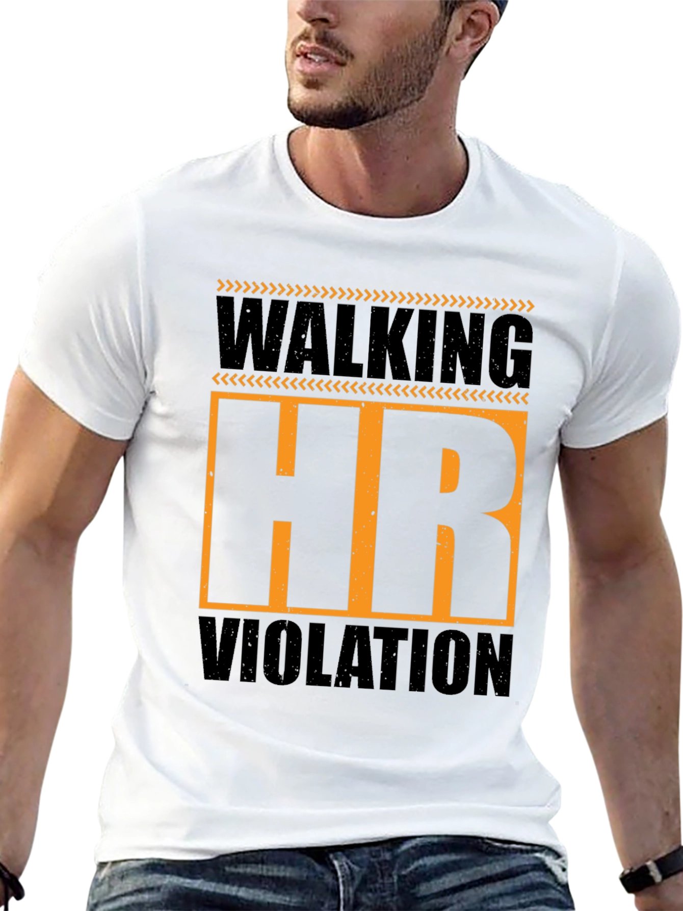 Black Walking HR Violation Graphic T-Shirt view 13