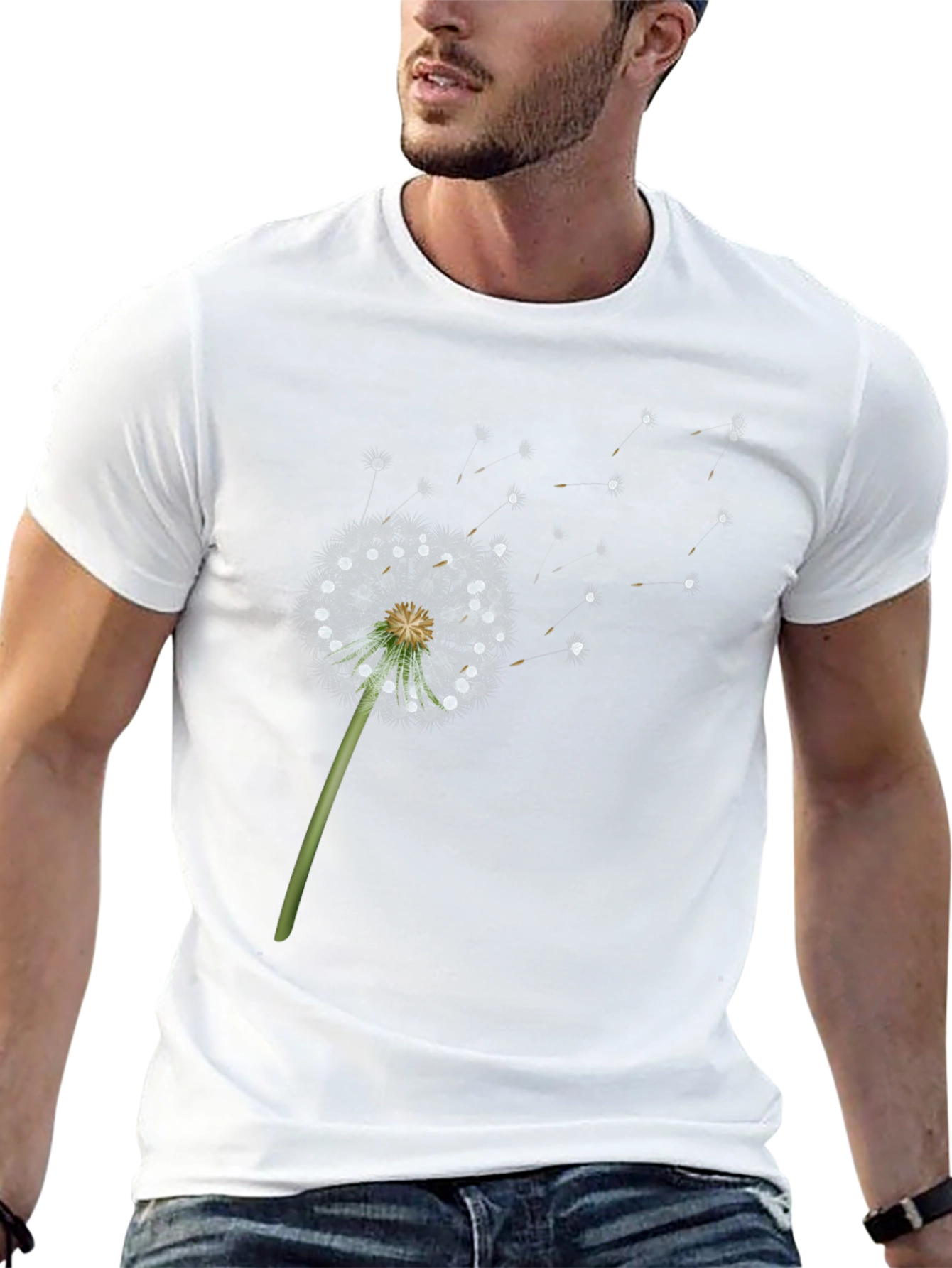 Black Dandelion Wish Graphic Tee - Black Cotton Blend view 13