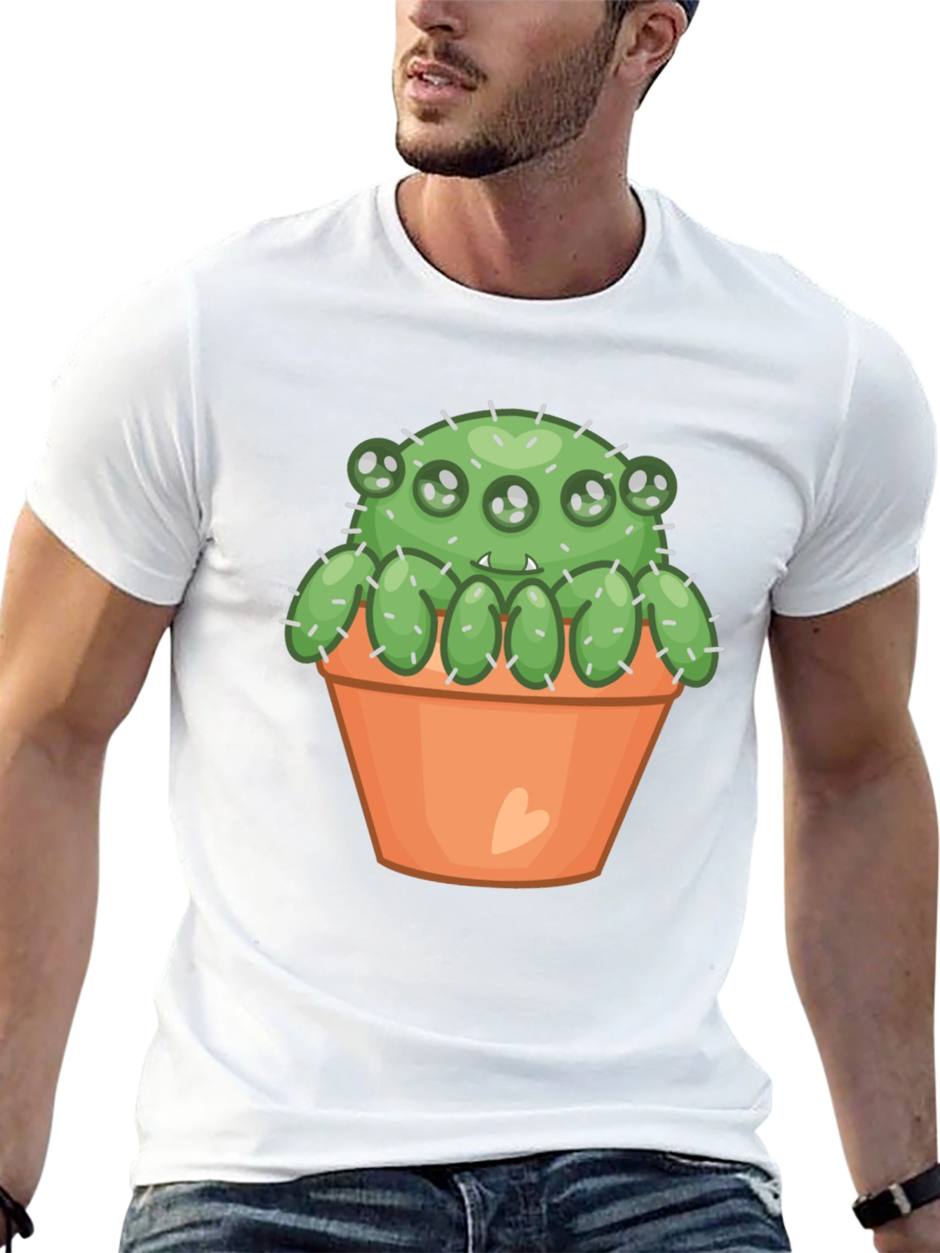 Black Cactus Monster T-Shirt - Cute & Spooky! view 13