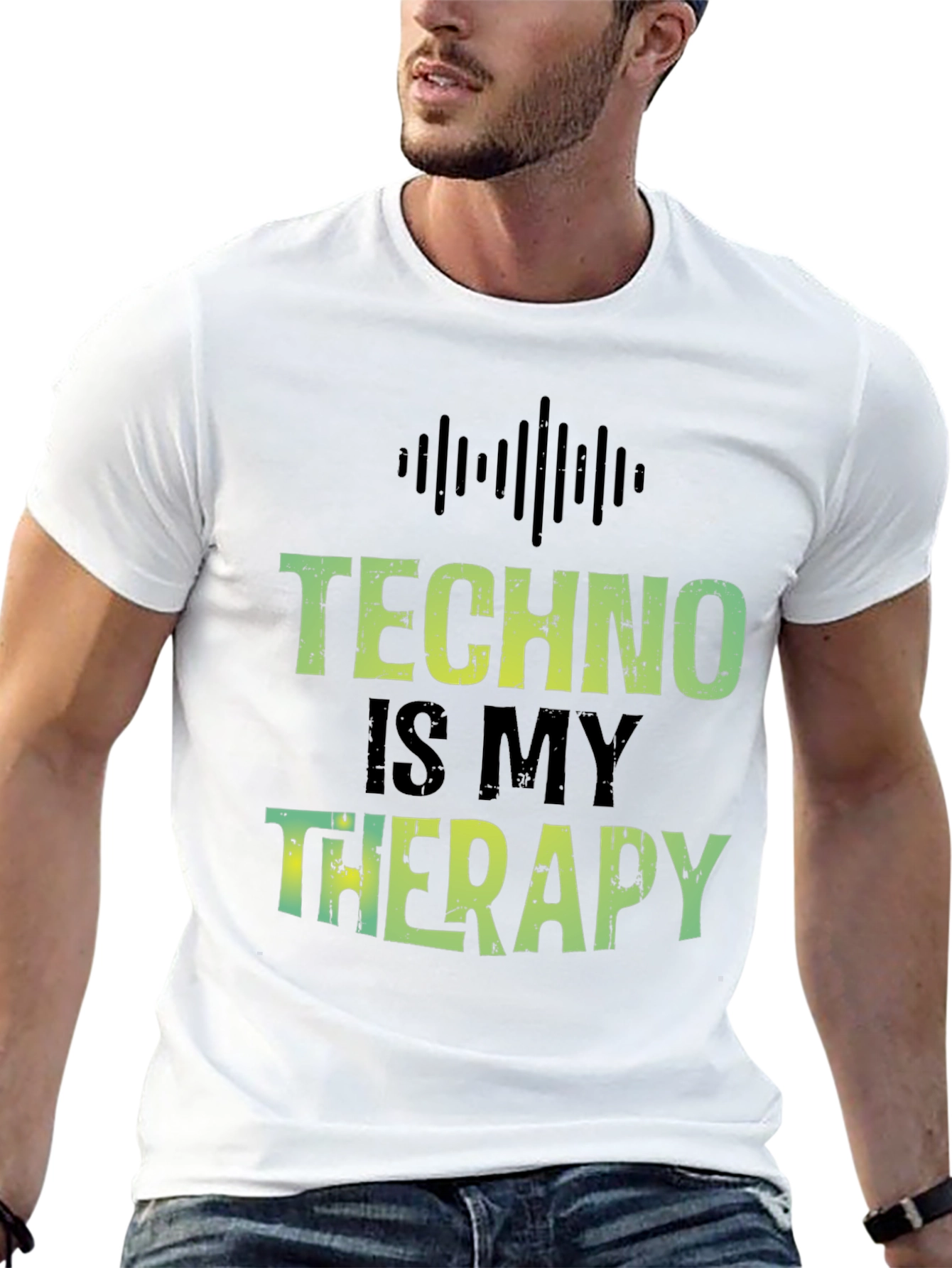 Black Techno is My Therapy T-Shirt - Music Lover Tee view 13