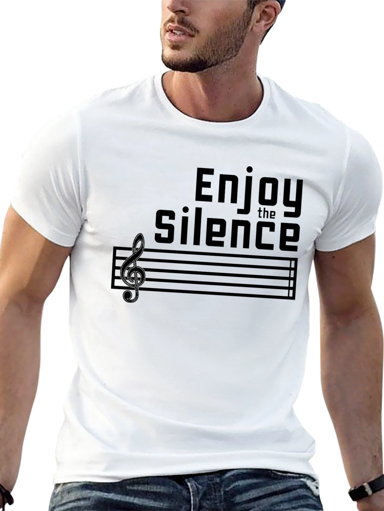 Black Enjoy the Silence Music Tee view 13