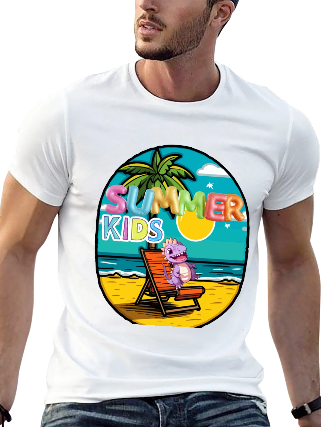 Black Summer Kids Beach T-Shirt view 13
