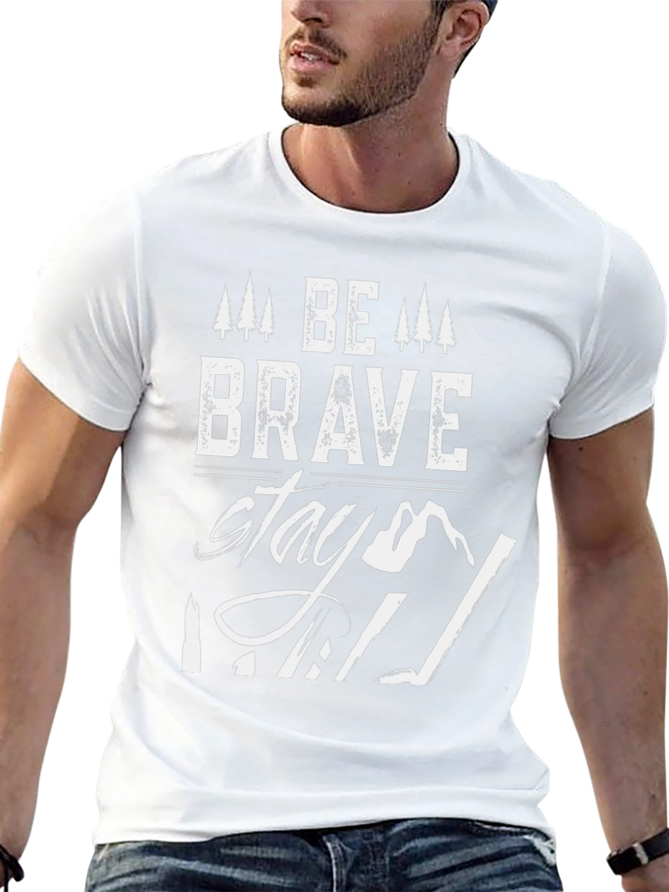 Black Be Brave Stay Wild Graphic T-Shirt view 13