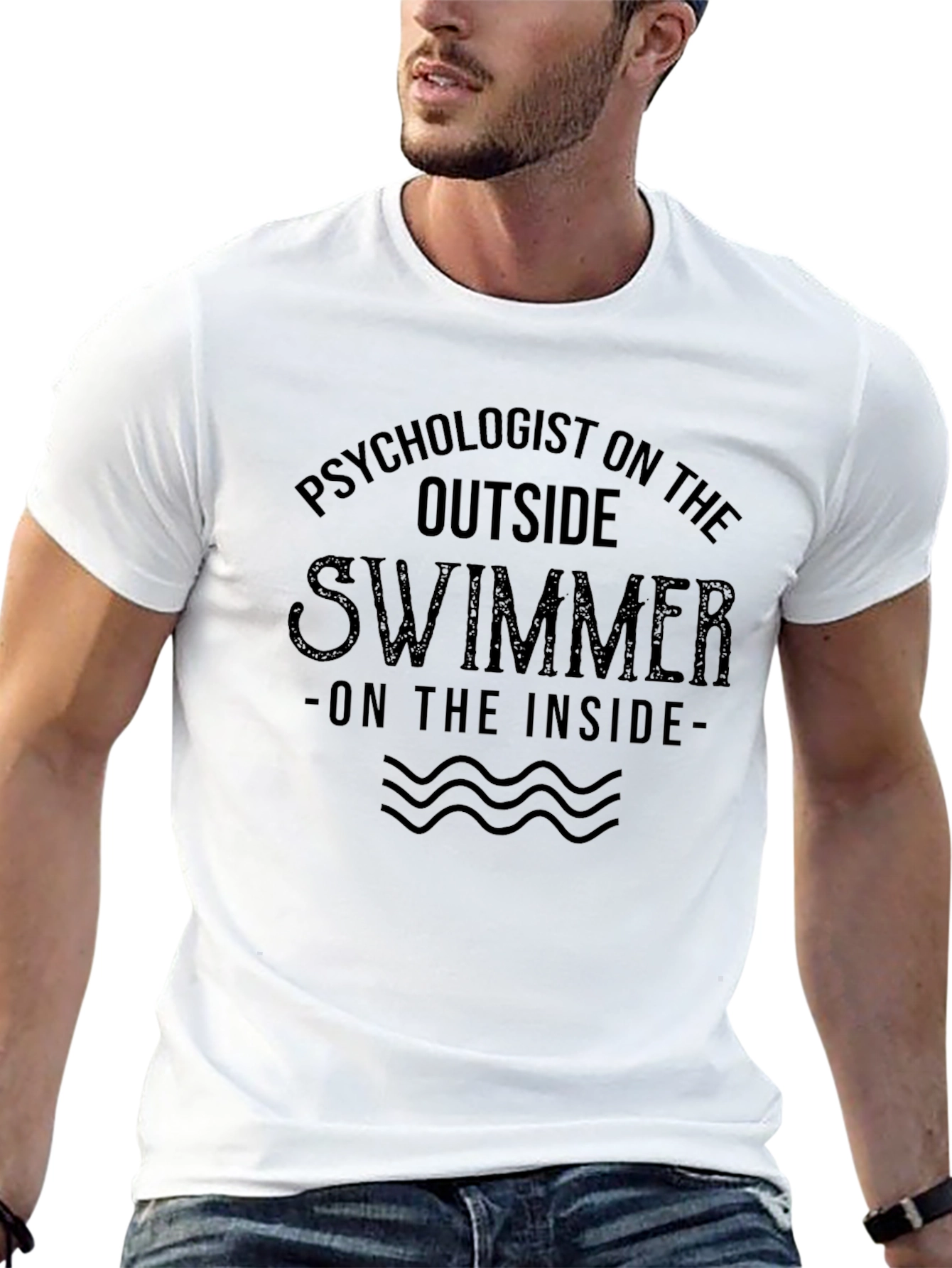 Black Psychologist Swimmer Funny T-Shirt view 13