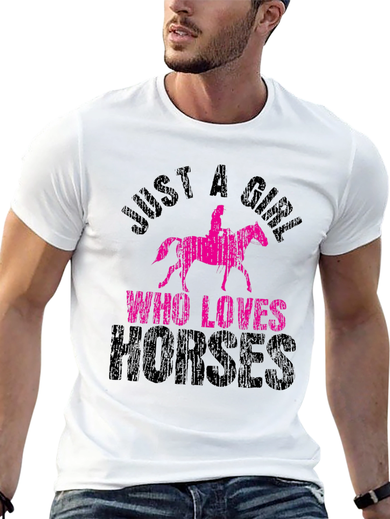 Black Just A Girl Who Loves Horses T-Shirt view 13