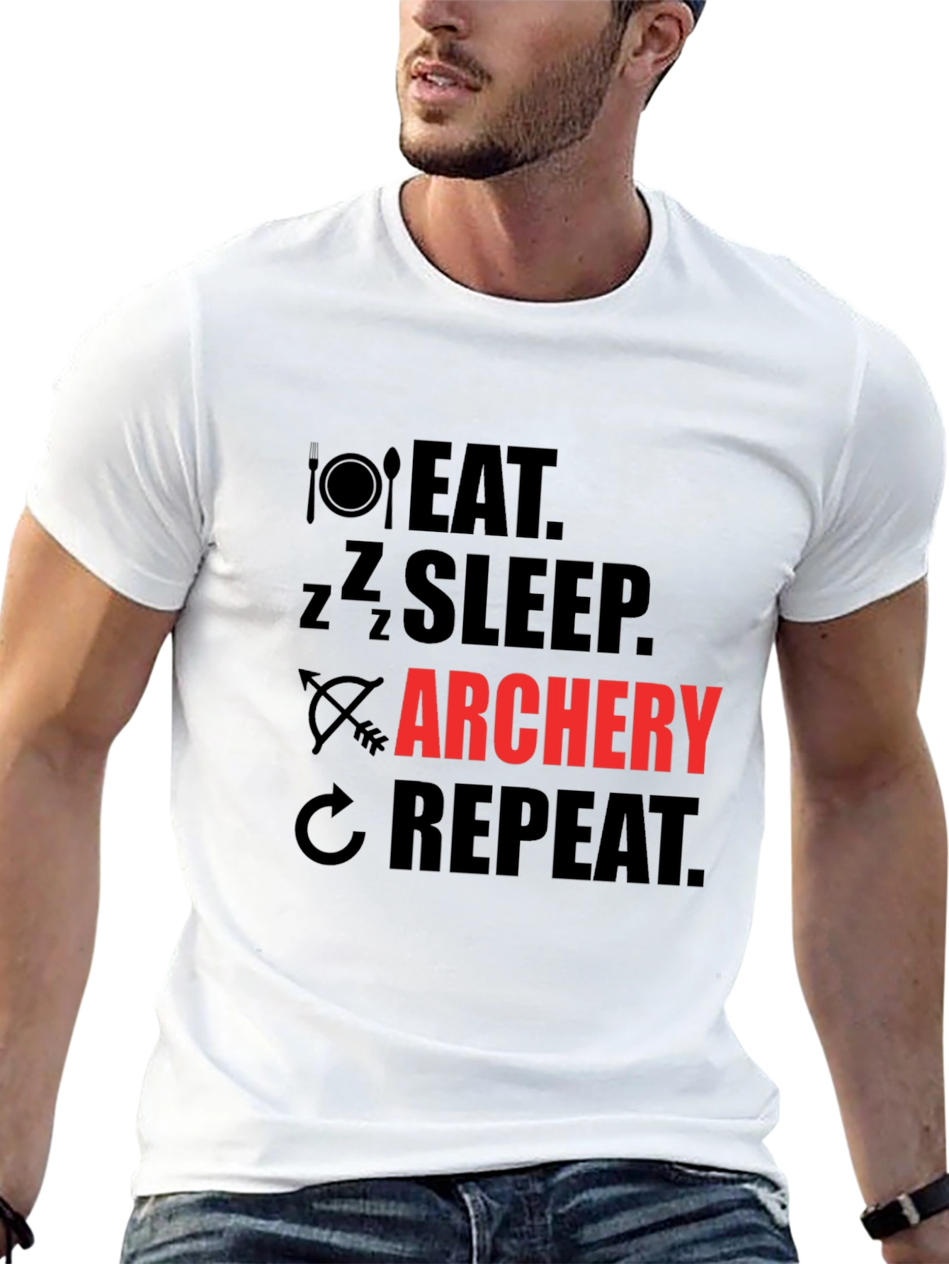 Black Eat Sleep Archery Repeat Graphic T-Shirt view 13
