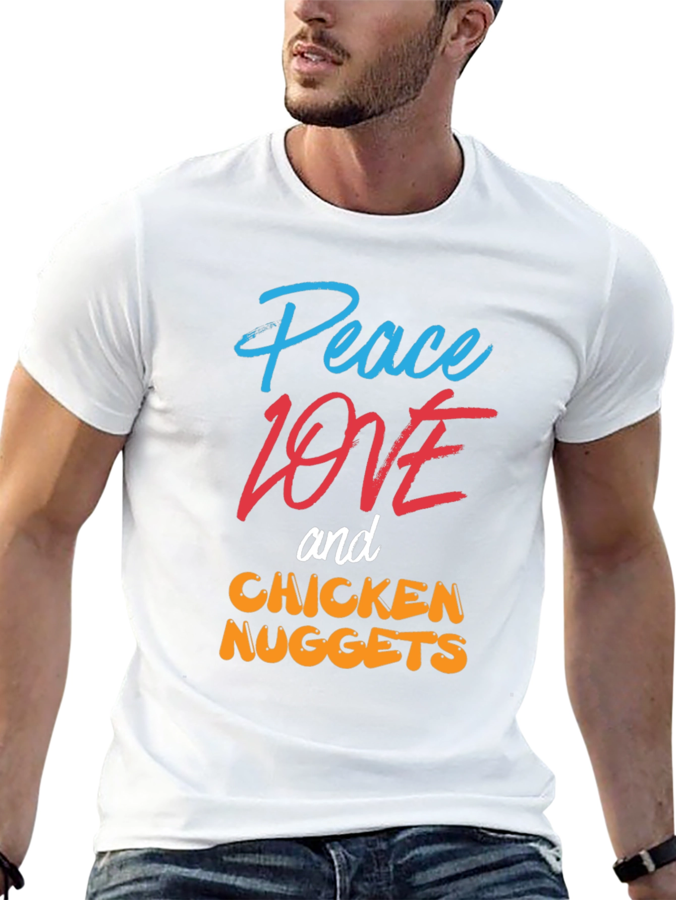 Peace Love Chicken Nuggets Graphic Tee - 13